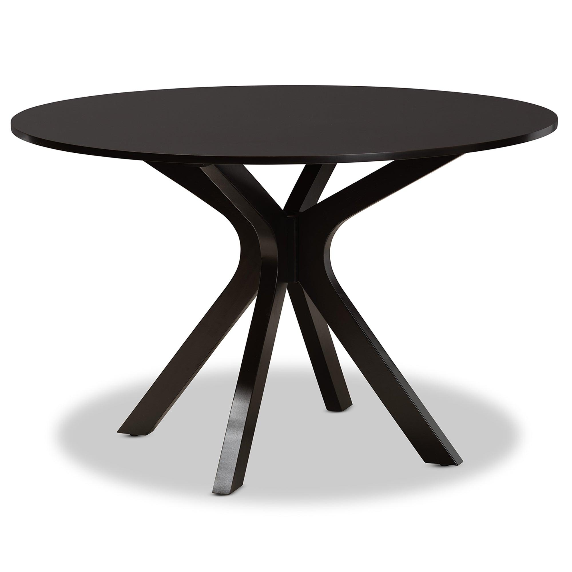 Marie Modern and Contemporary Faux Leather Upholstered and Finished Wood 7-Piece Dining Set