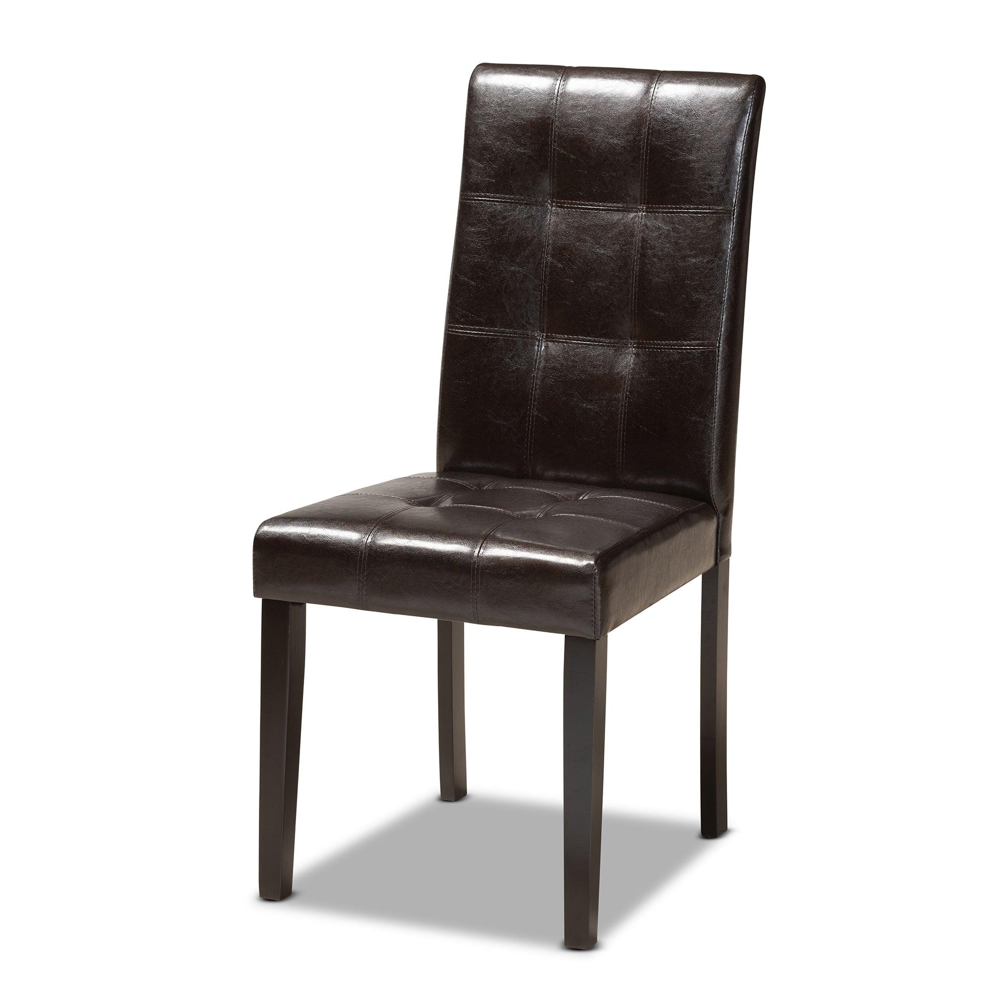 Vida Modern and Contemporary Faux Leather Upholstered and Finished Wood 5-Piece Dining Set