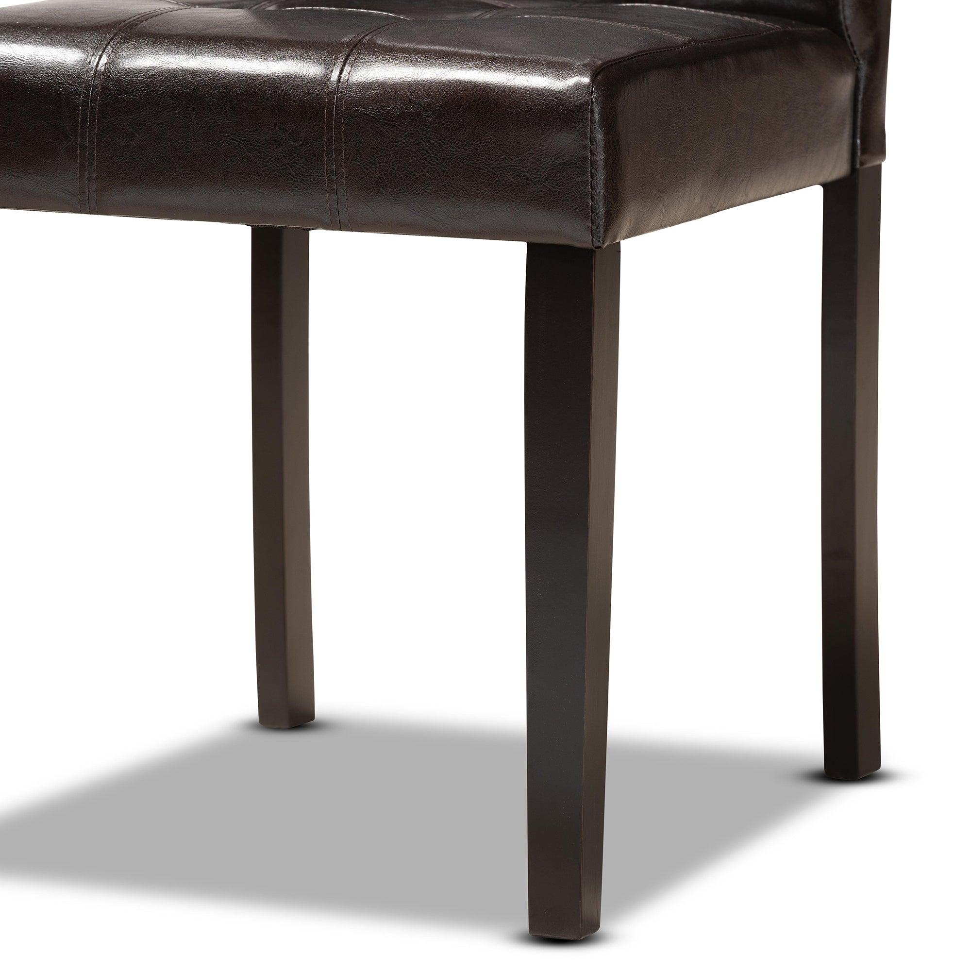 Vida Modern and Contemporary Faux Leather Upholstered and Finished Wood 5-Piece Dining Set