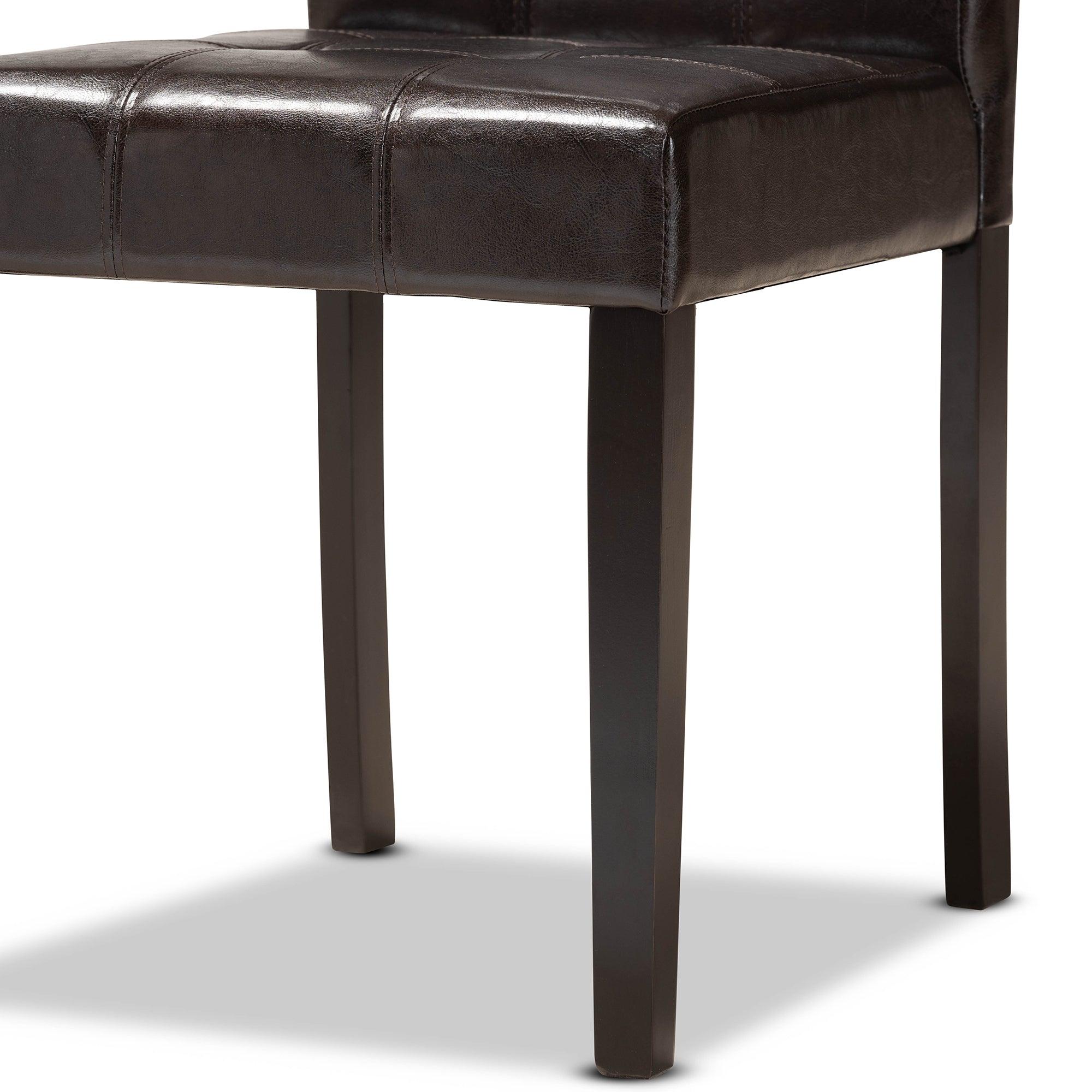 Elira Modern and Contemporary Faux Leather Upholstered and Finished Wood 5-Piece Dining Set
