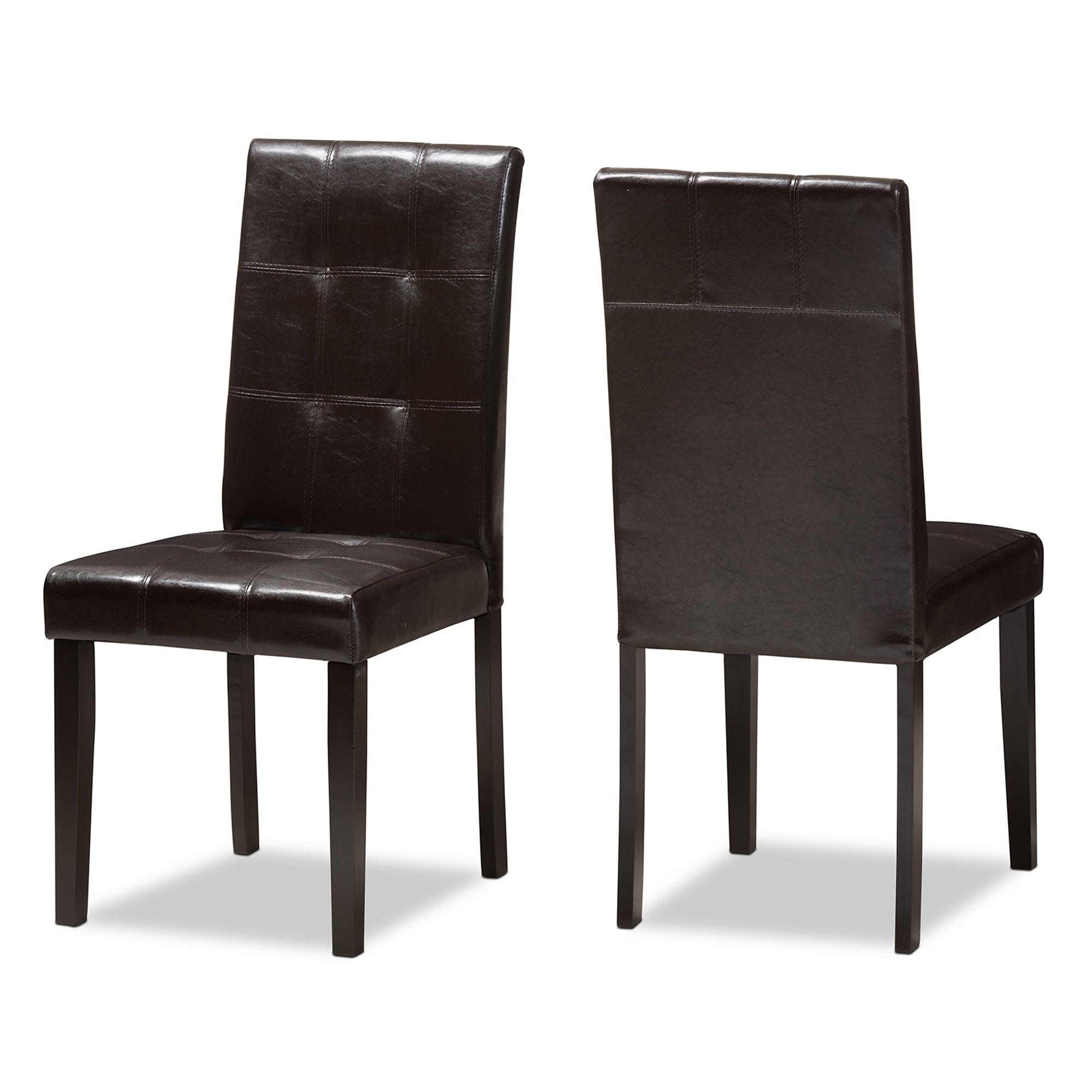 Avery Modern and Contemporary Faux Leather Upholstered 5-Piece Dining Set