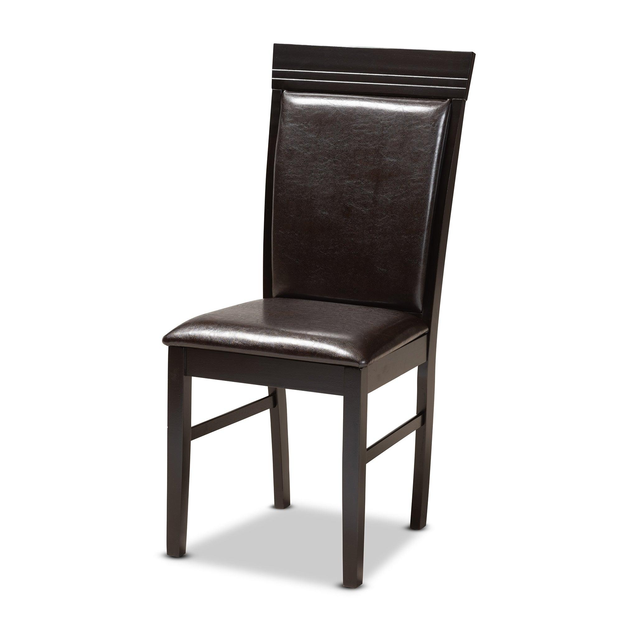 Irma Modern and Contemporary Faux Leather Upholstered and Finished Wood 5-Piece Dining Set