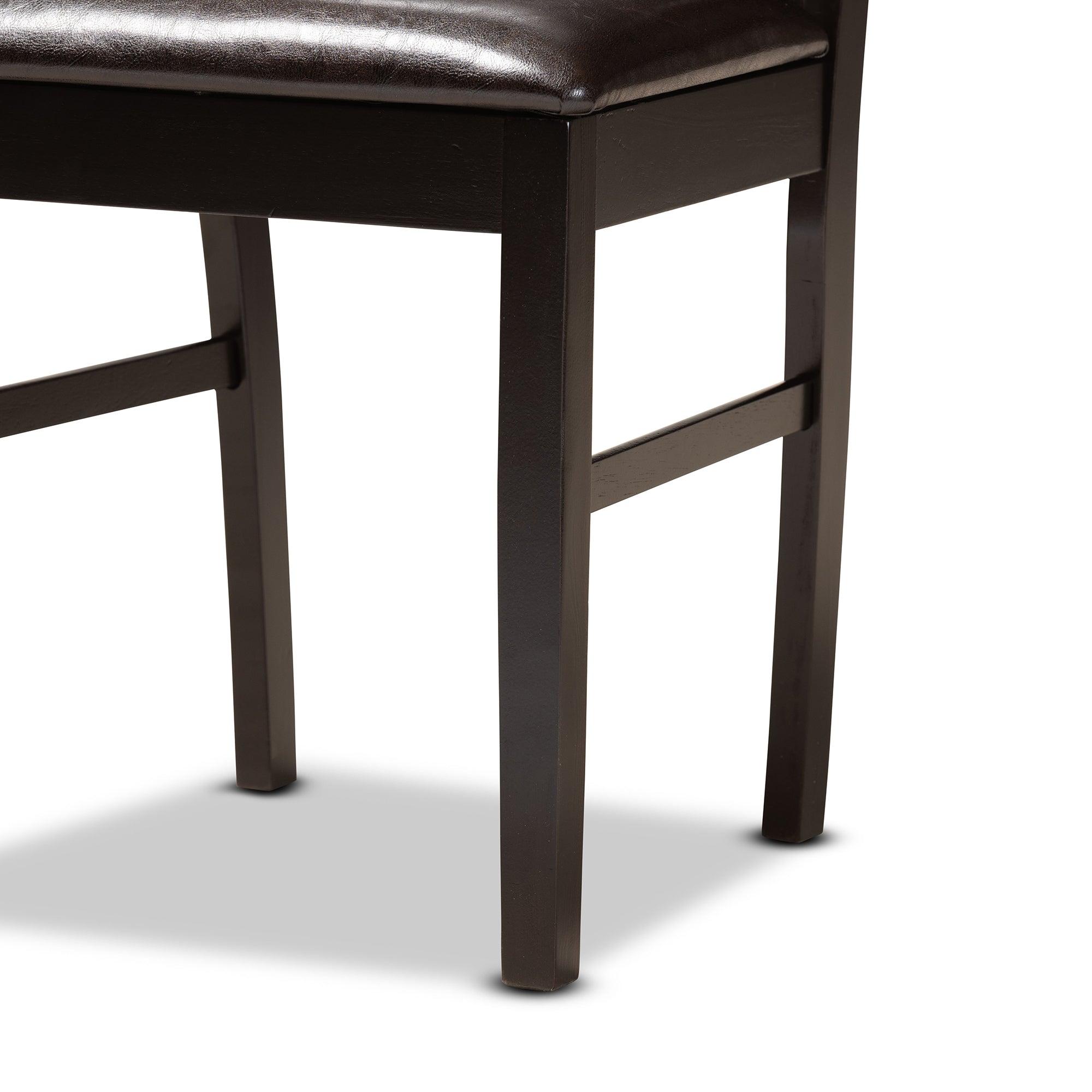 Irma Modern and Contemporary Faux Leather Upholstered and Finished Wood 5-Piece Dining Set