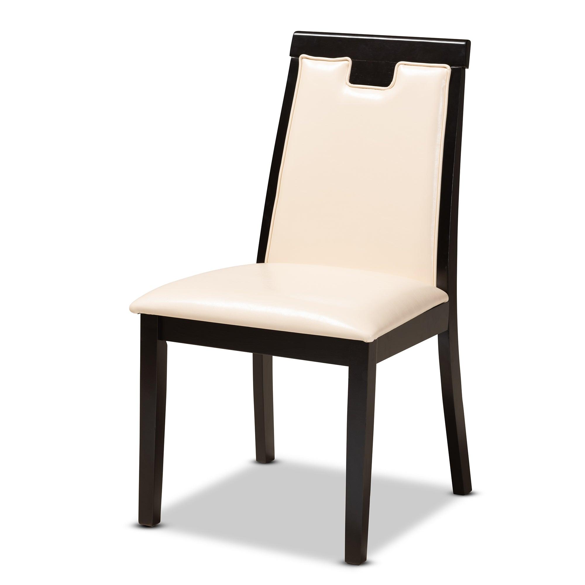 Ryan Modern and Contemporary Faux Leather Upholstered and Finished Wood 5-Piece Dining Set
