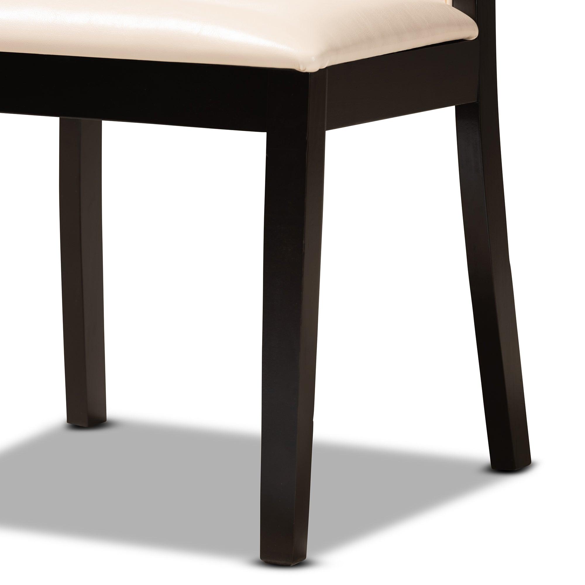 Ryan Modern and Contemporary Faux Leather Upholstered and Finished Wood 5-Piece Dining Set