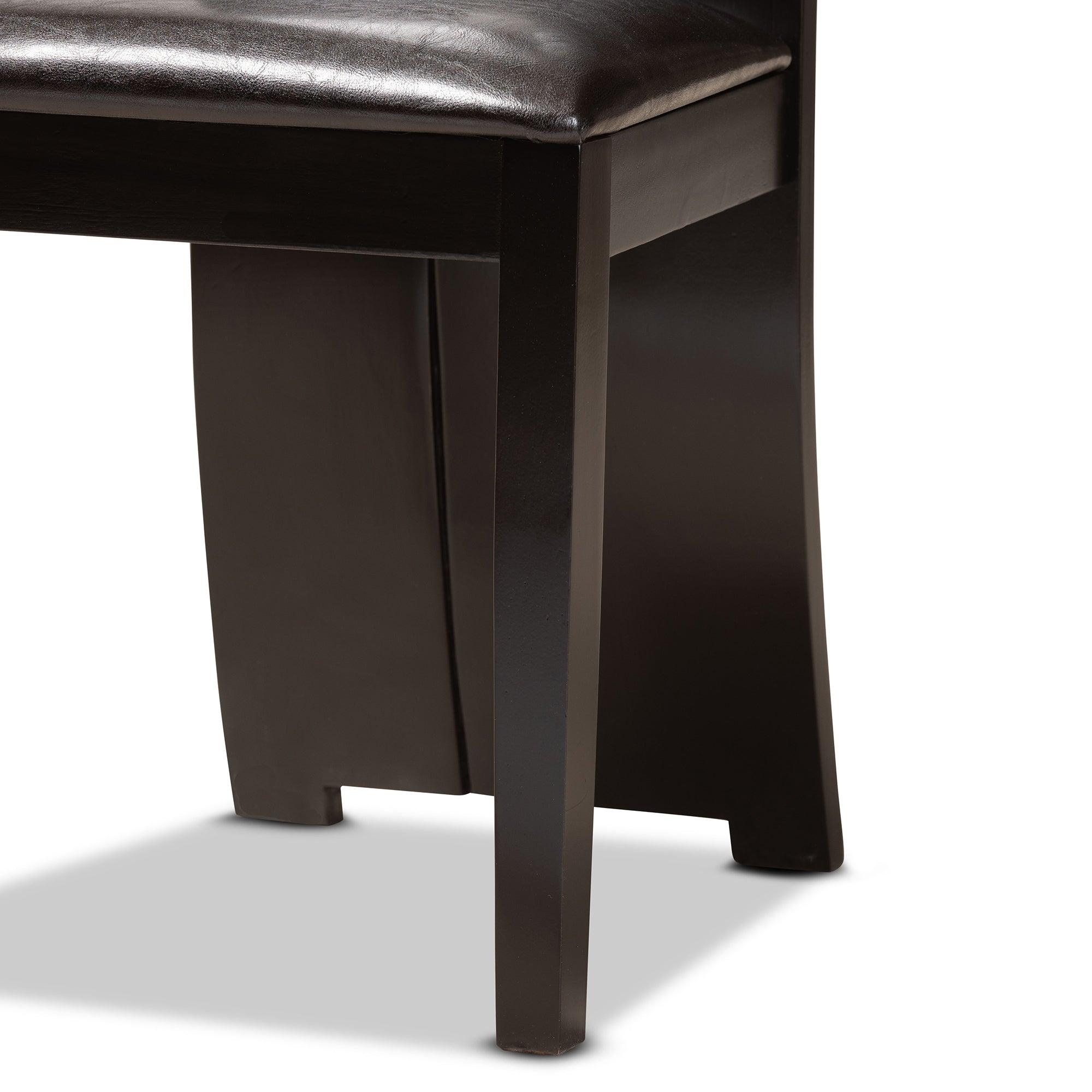 Torin Modern and Contemporary Faux Leather Upholstered and Finished Wood 5-Piece Dining Set