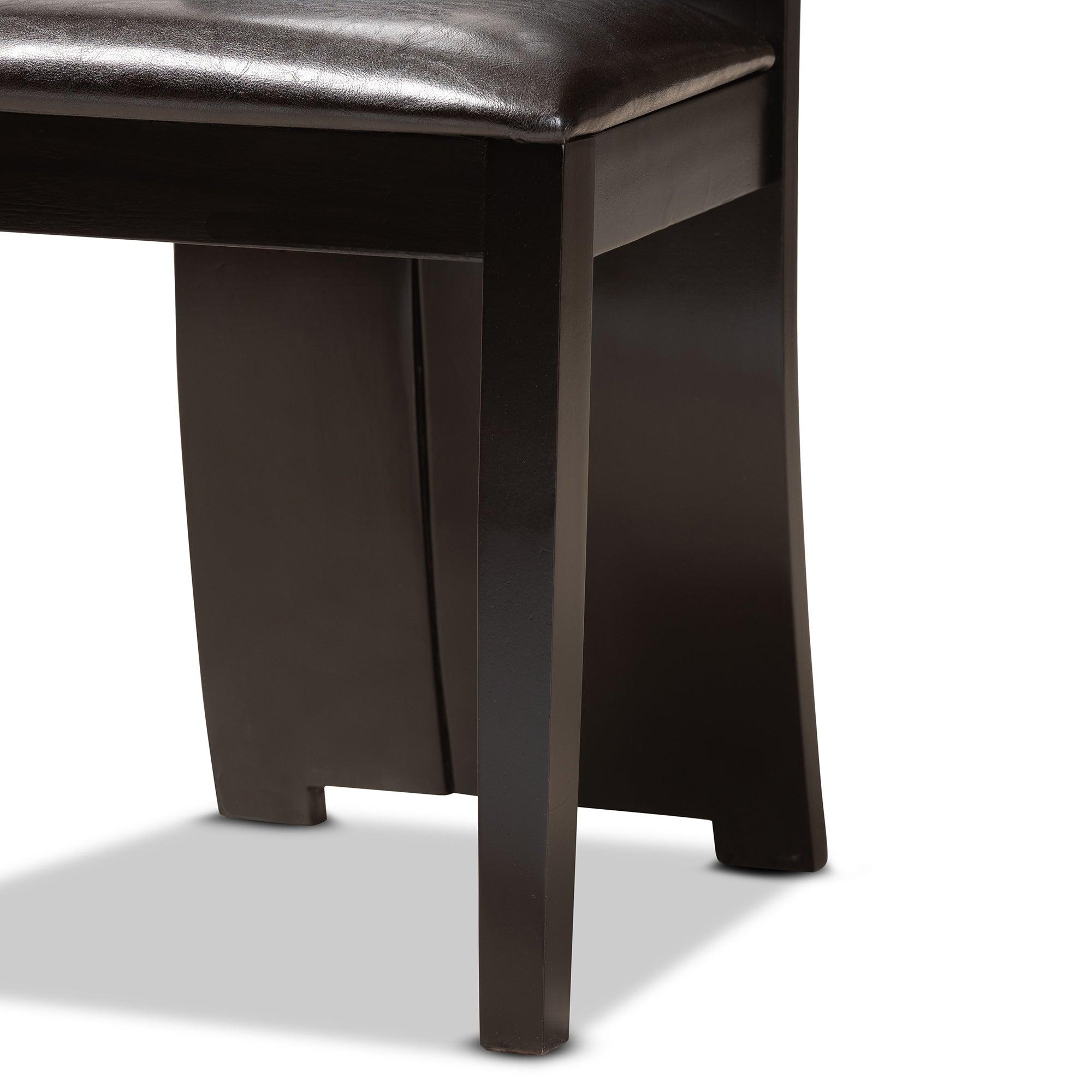 Sorley Modern and Contemporary Faux Leather Upholstered and Finished Wood 5-Piece Dining Set