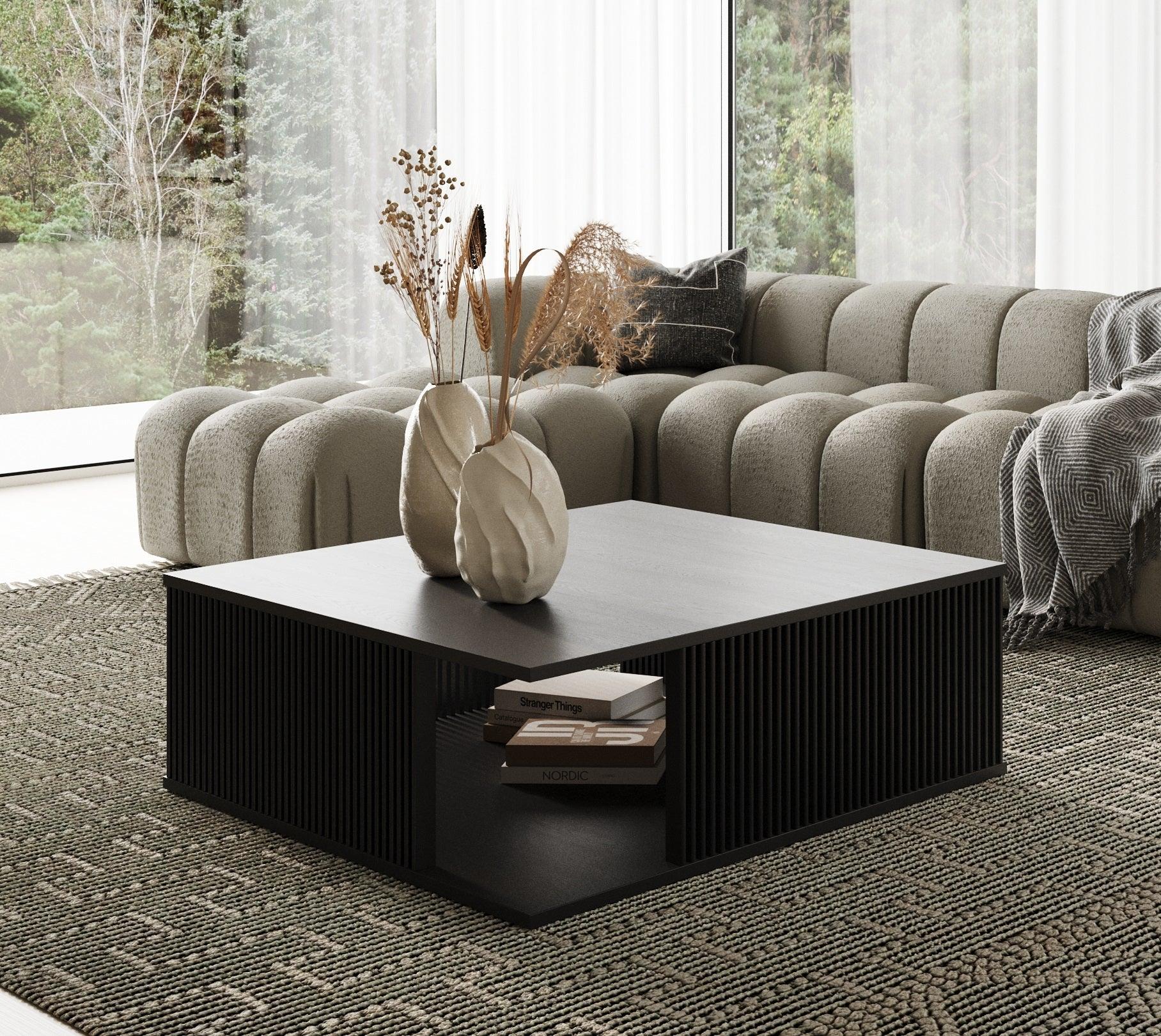 Alpine Modern Mid Century Ash Square Coffee Table