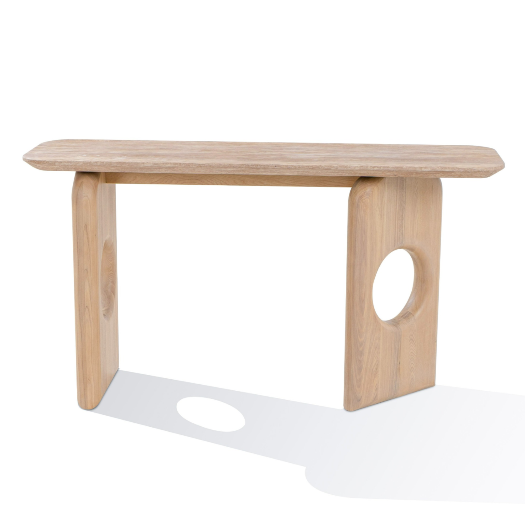 Osaka Modern Faux Marble and Ash Console Table