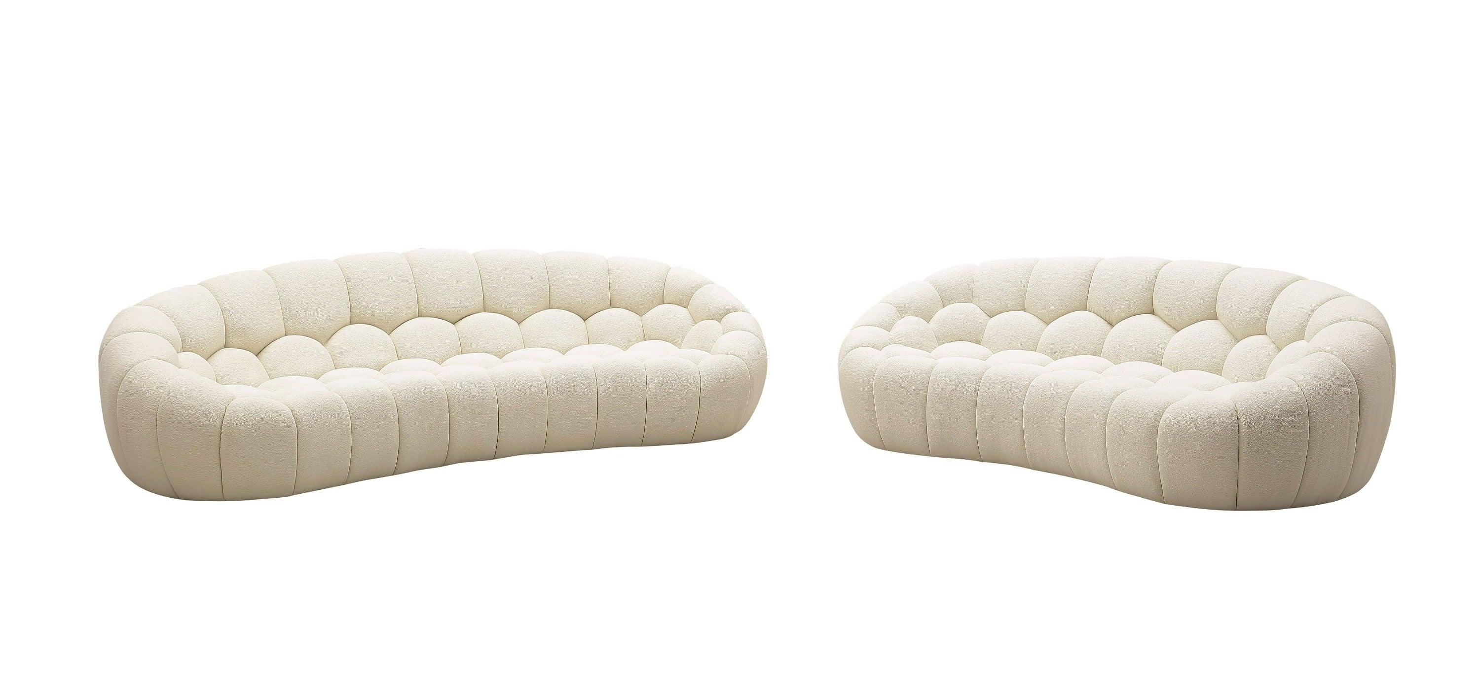 Yolonda Modern Curved Fabric Loveseat