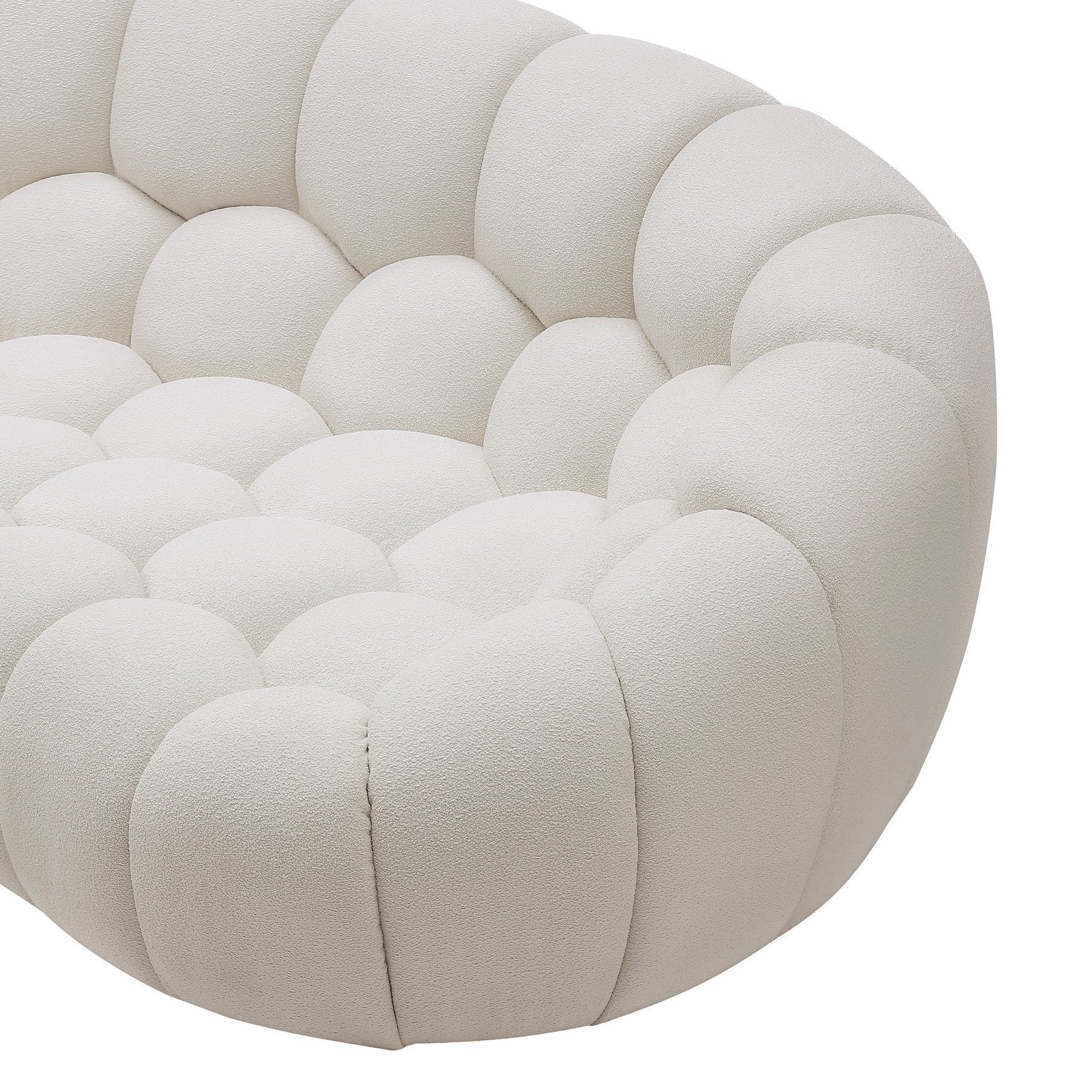 Yolonda Modern Curved Fabric Loveseat