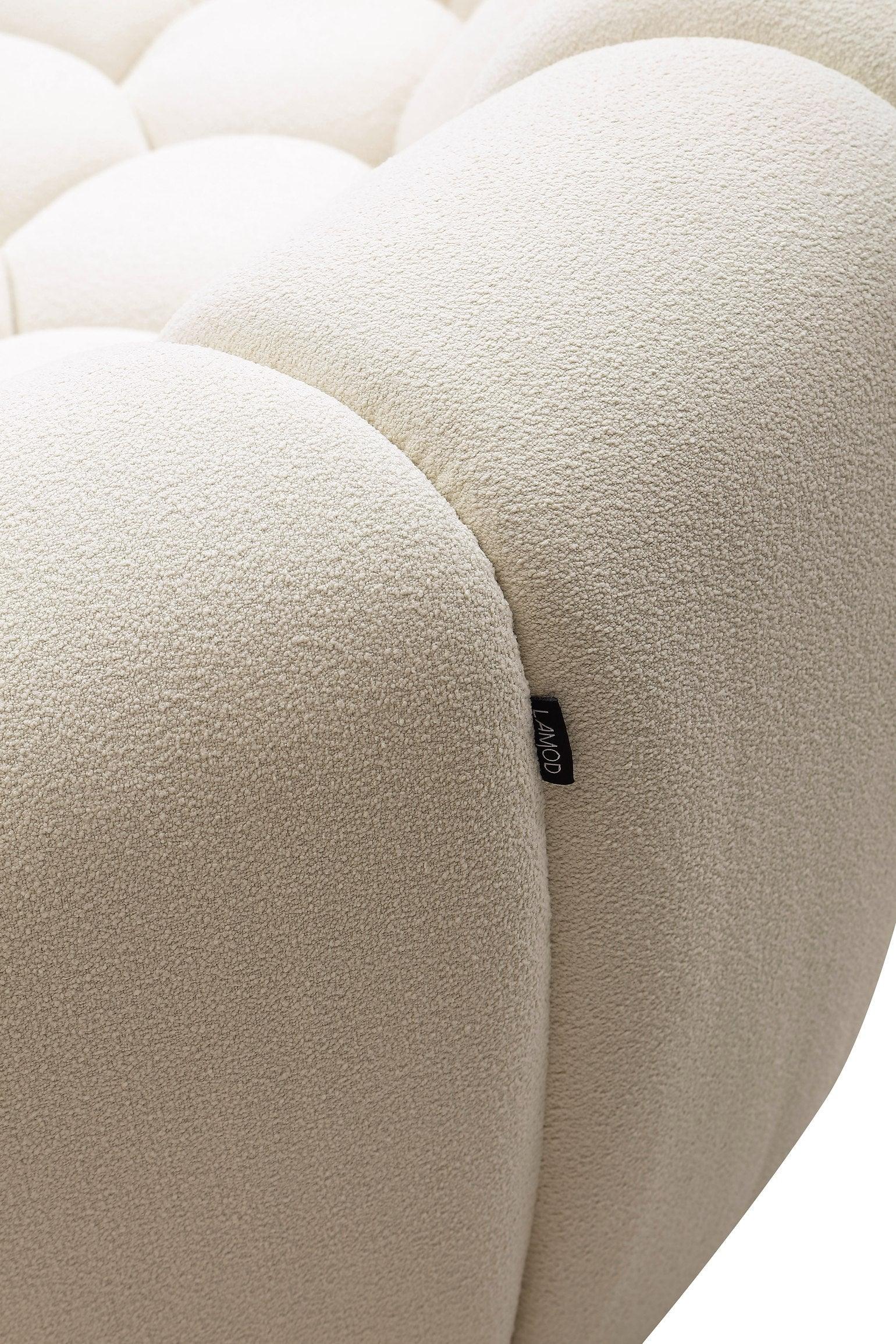 Yolonda Modern Curved Fabric Loveseat