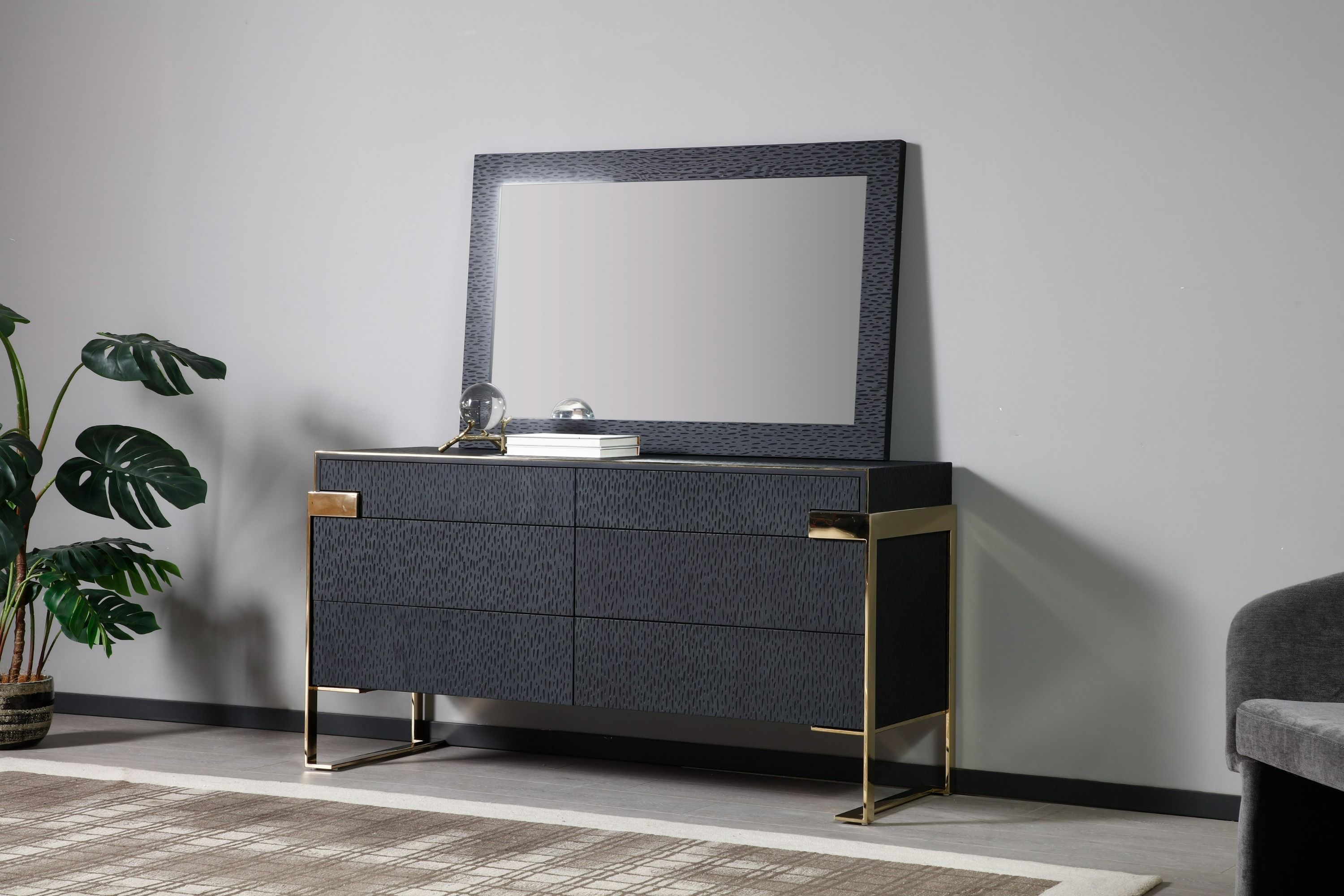 Athena & Rothsay Modern Fabric and Wenge Bedroom Set