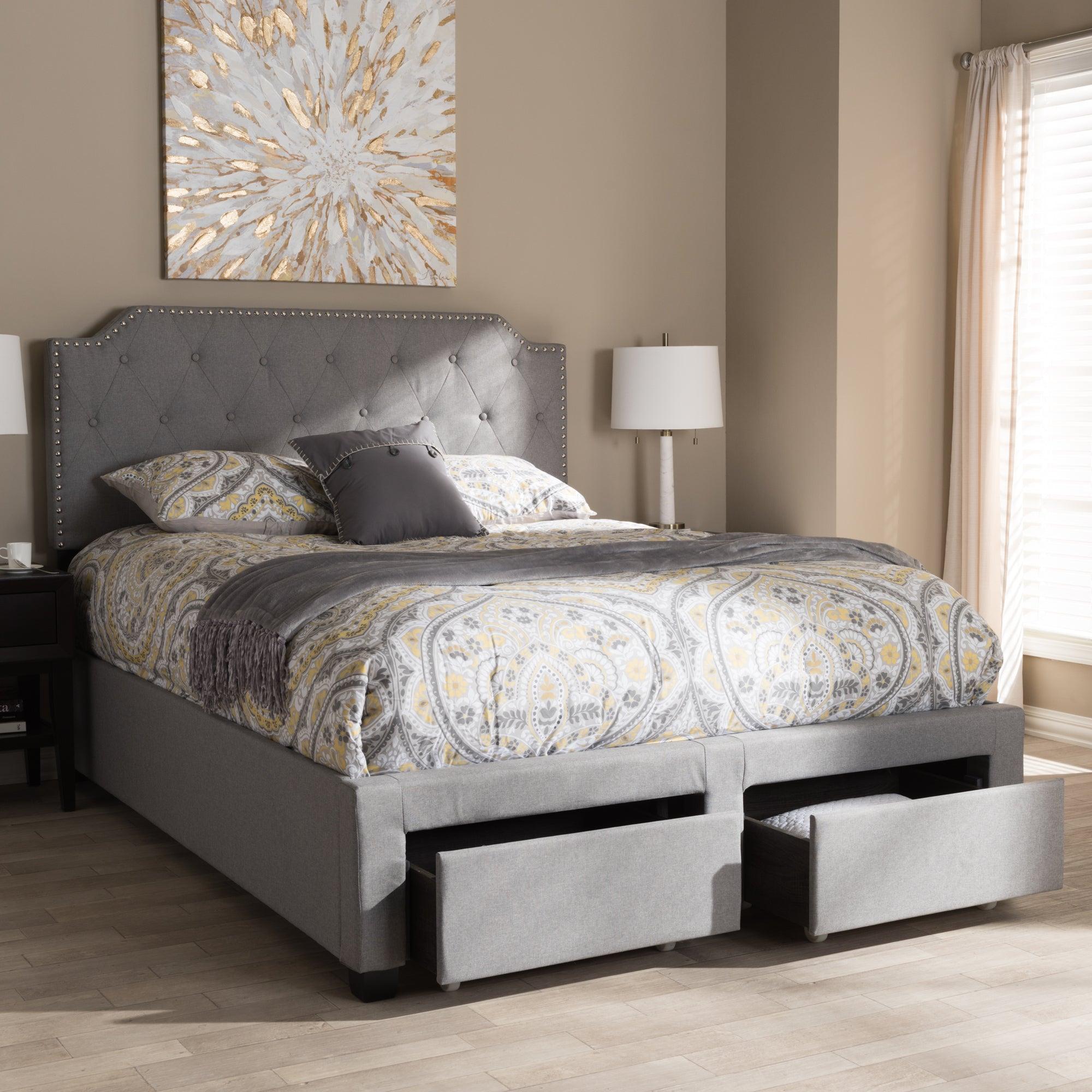 Aubrianne Modern and Contemporary Fabric Upholstered Storage Bed