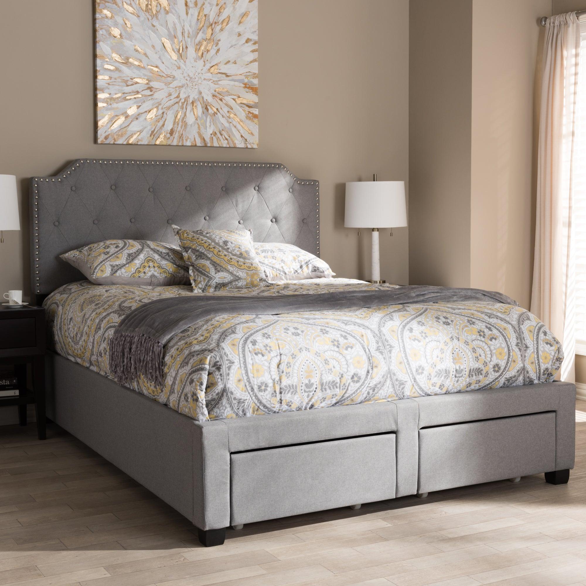 Aubrianne Modern and Contemporary Fabric Upholstered Storage Bed