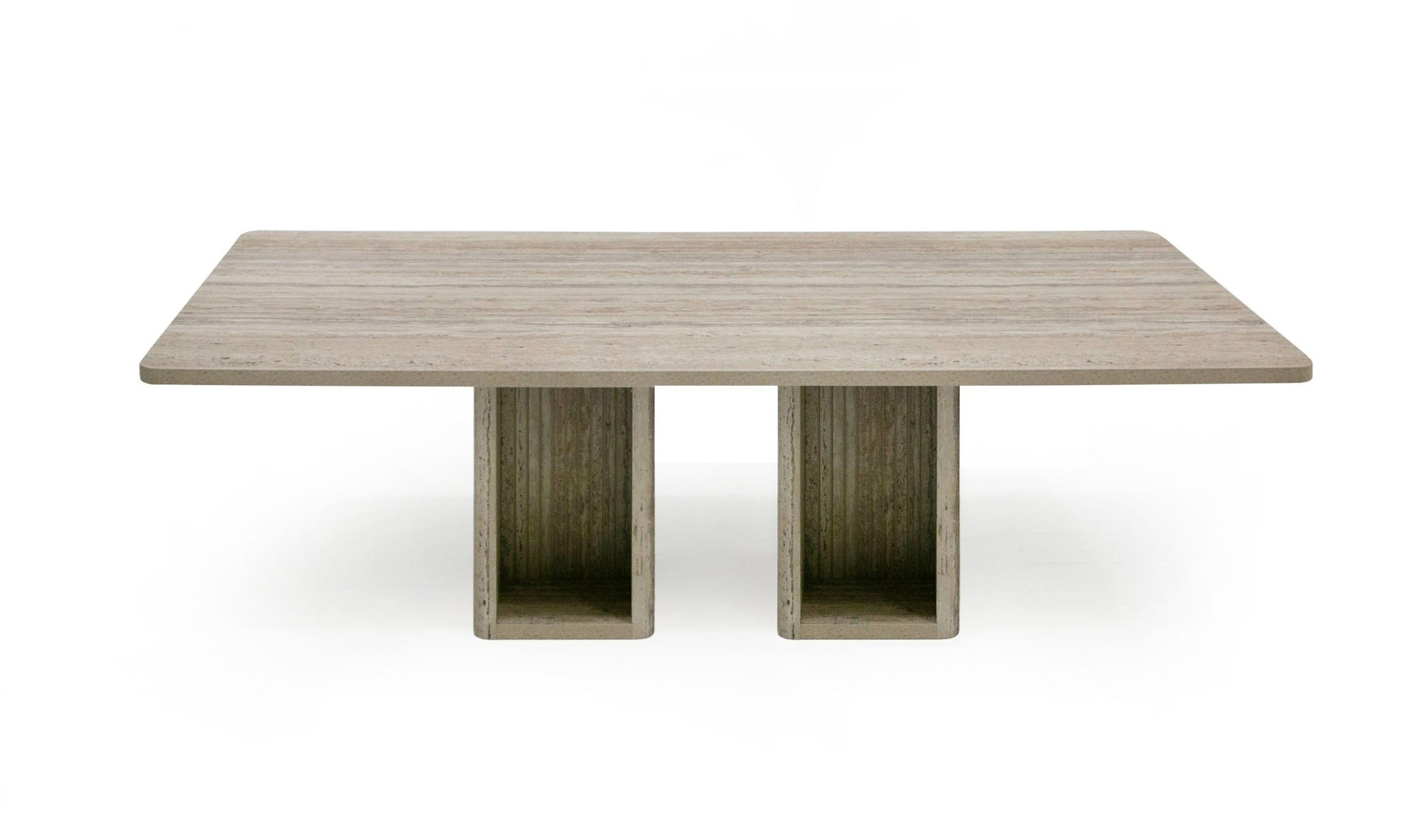 Roma Modern Travertine Rectangular Dining Table