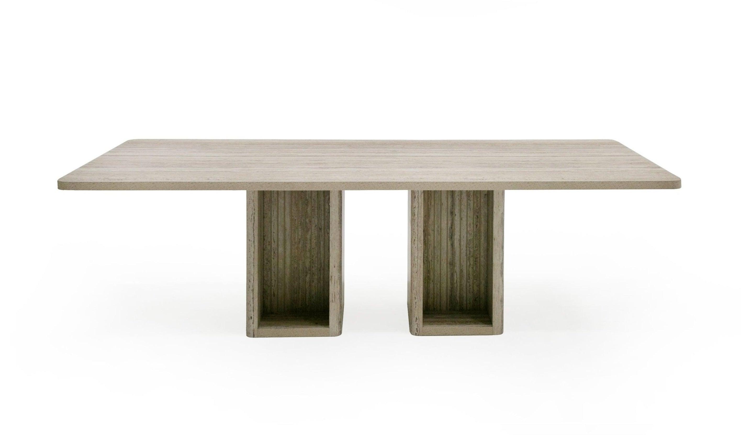 Roma Modern Travertine Rectangular Dining Table