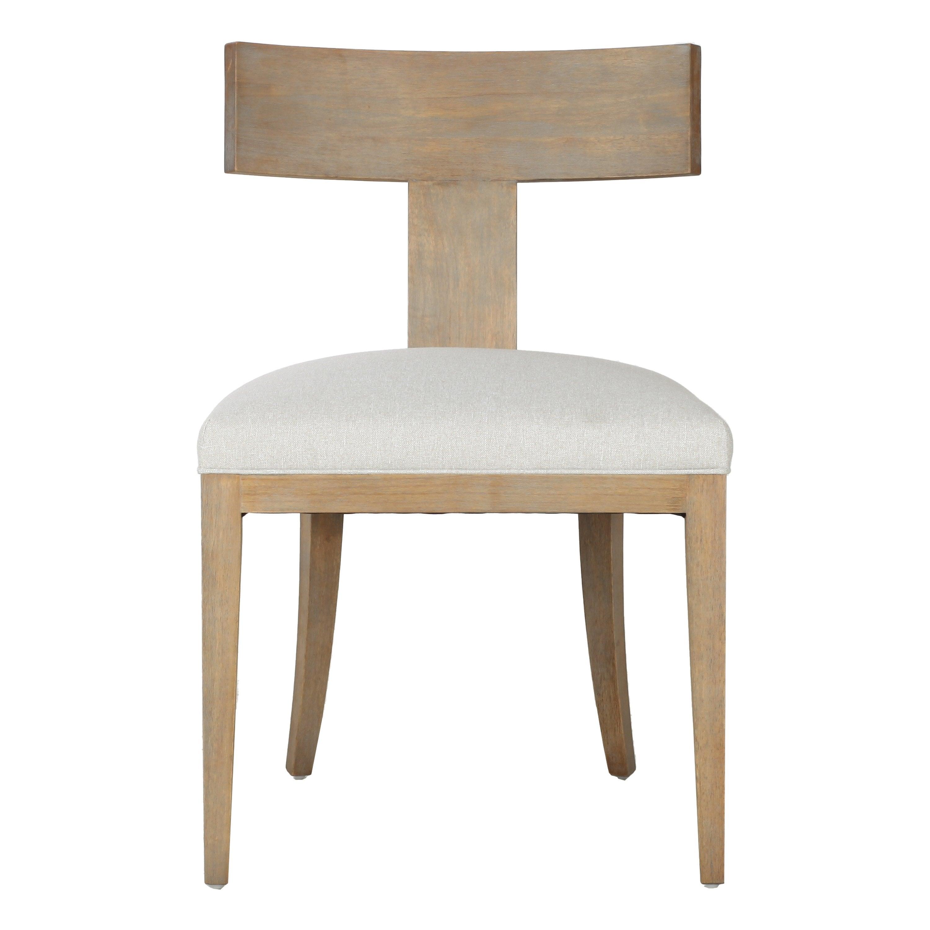 Modrest Fabien MidCentury Modern Linen Wood Dining Chair (Set of 2)