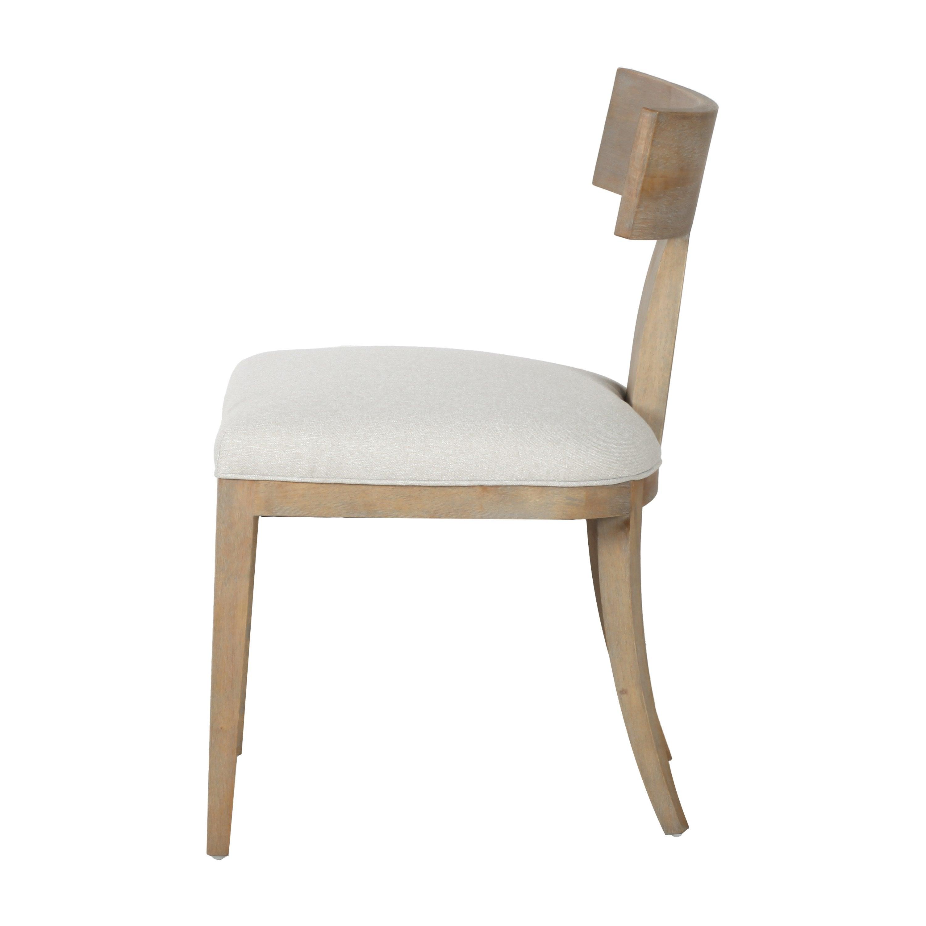 Modrest Fabien MidCentury Modern Linen Wood Dining Chair (Set of 2)
