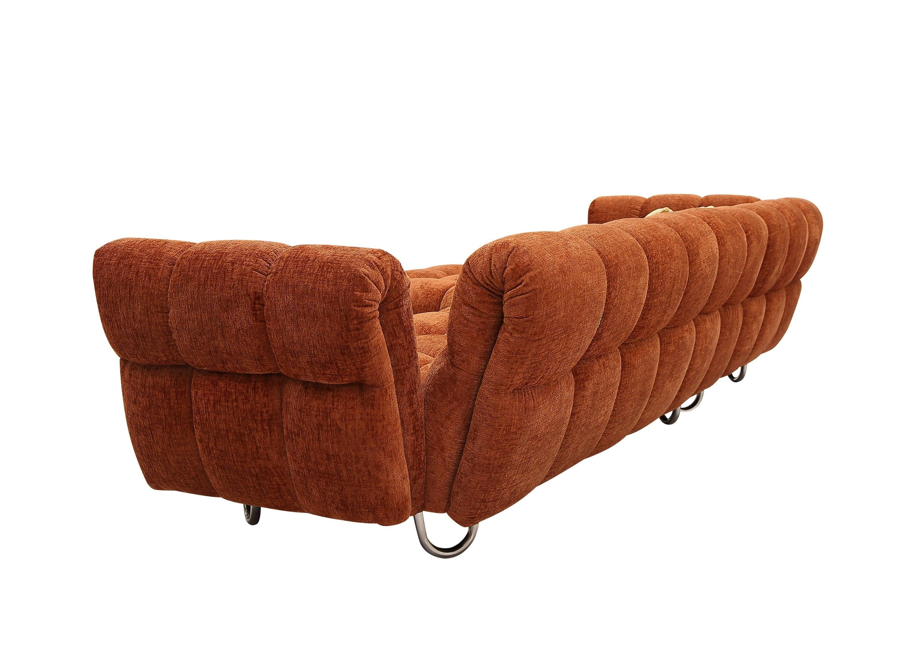 Jacinda Modern Burnt Fabric Left Facing Sectional Sofa and 2 Pillows