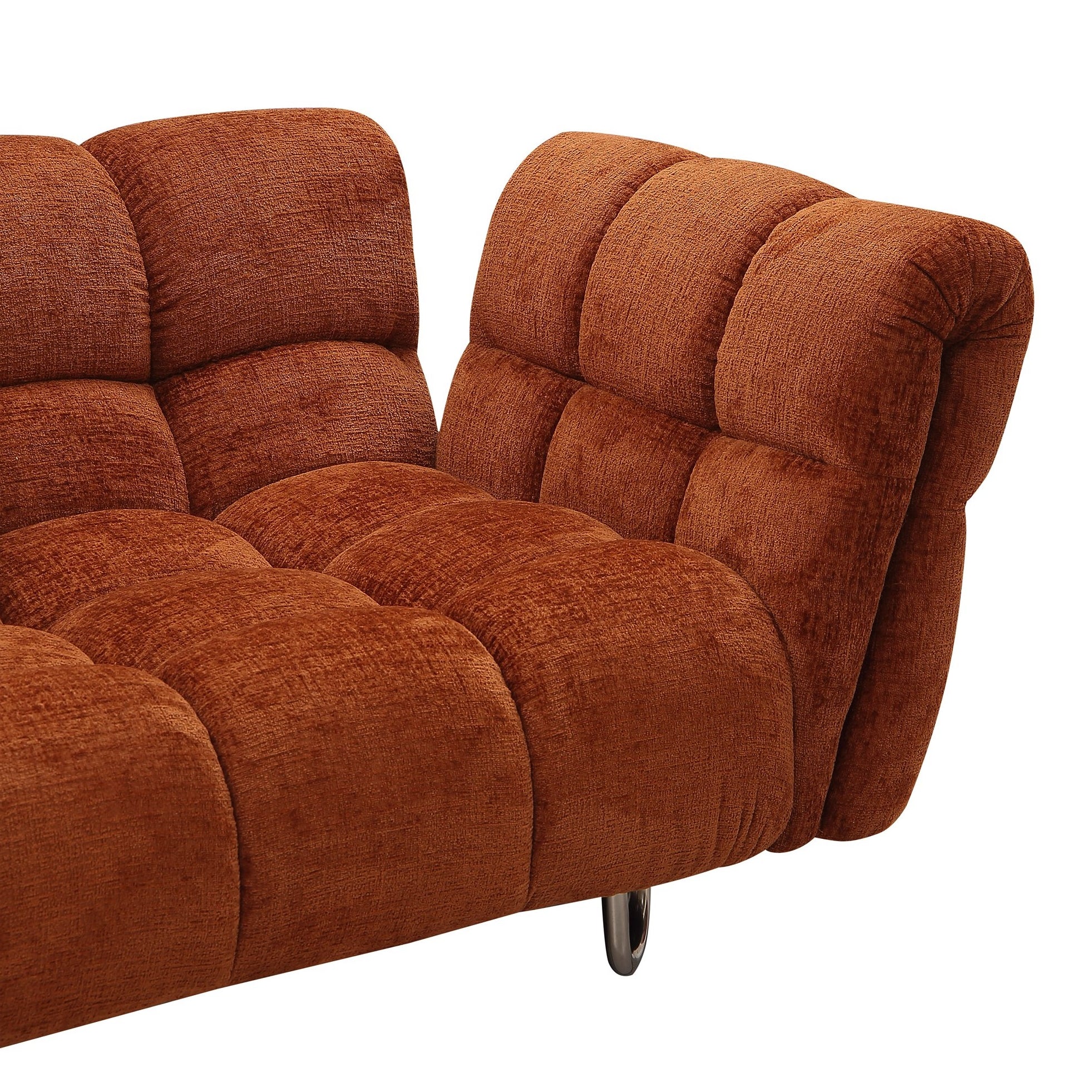 Jacinda Modern Burnt Fabric Left Facing Sectional Sofa and 2 Pillows