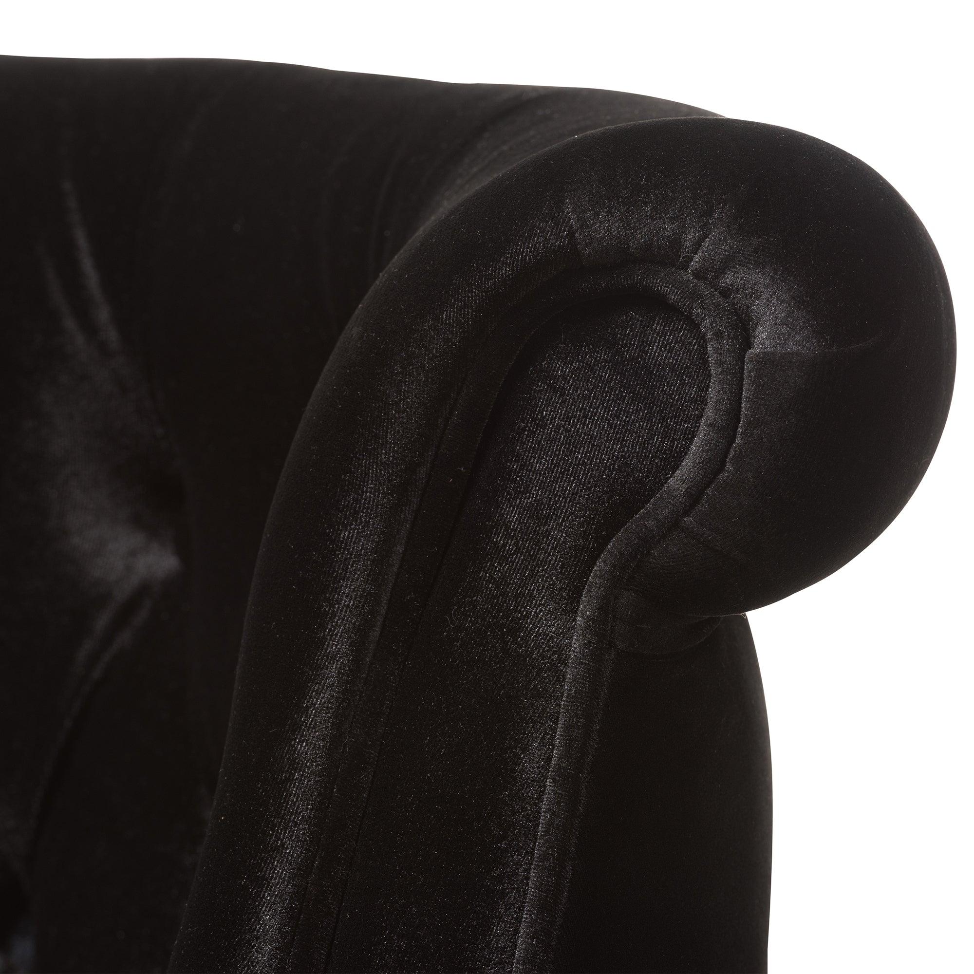Flax Victorian Style Contemporary Velvet Fabric Upholstered 2-seater Loveseat