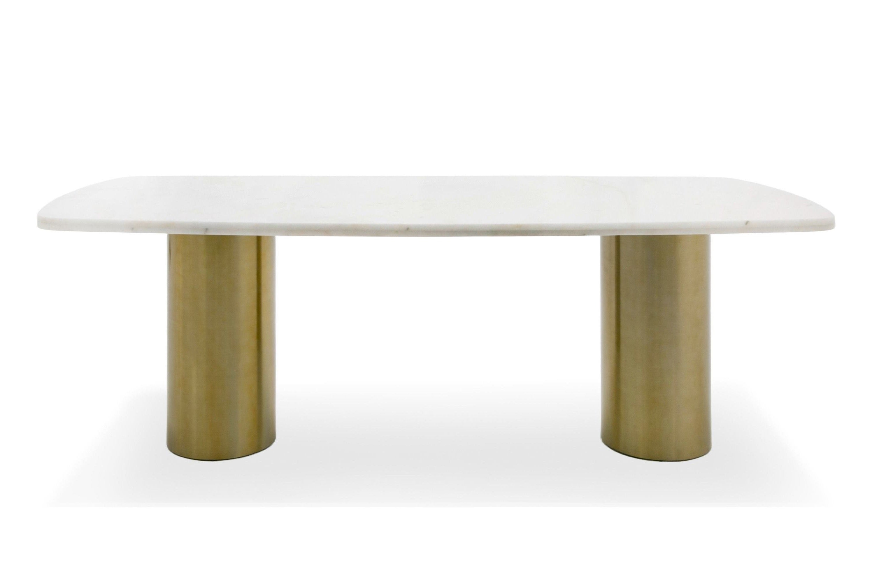 Rocky - Glam Marble and Brush Large Dining Table