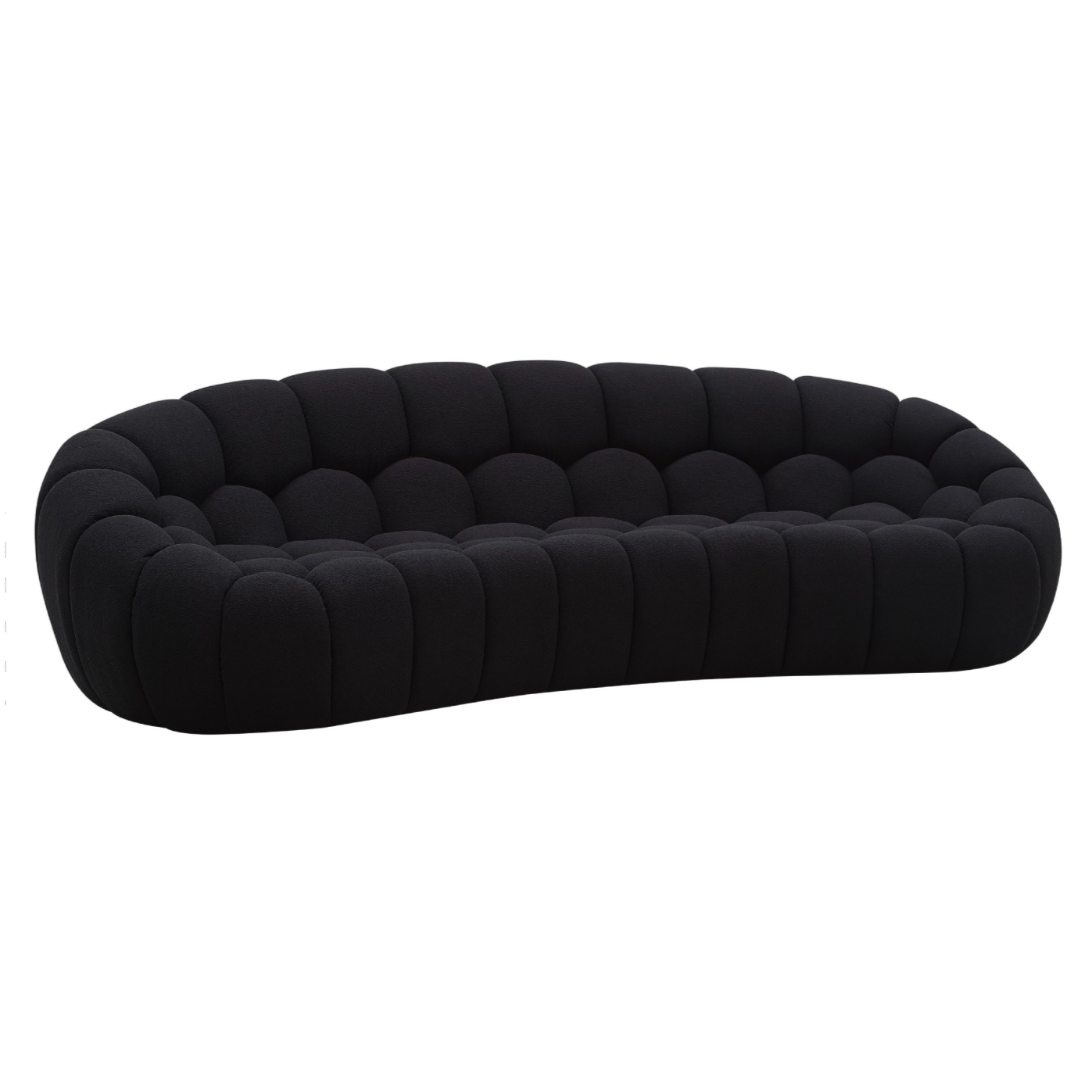 Yolonda Modern Curved Fabric Sofa
