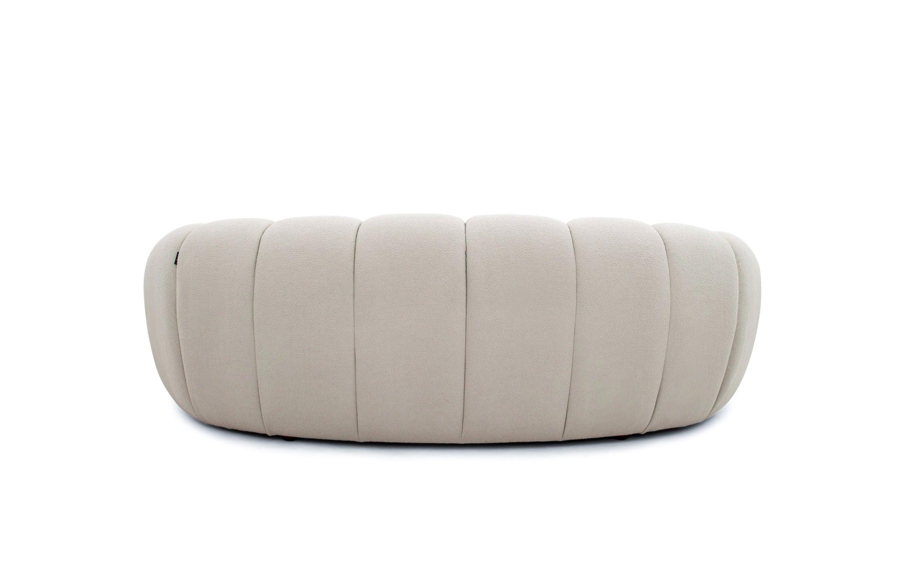 Yolonda Modern Curved Fabric Loveseat