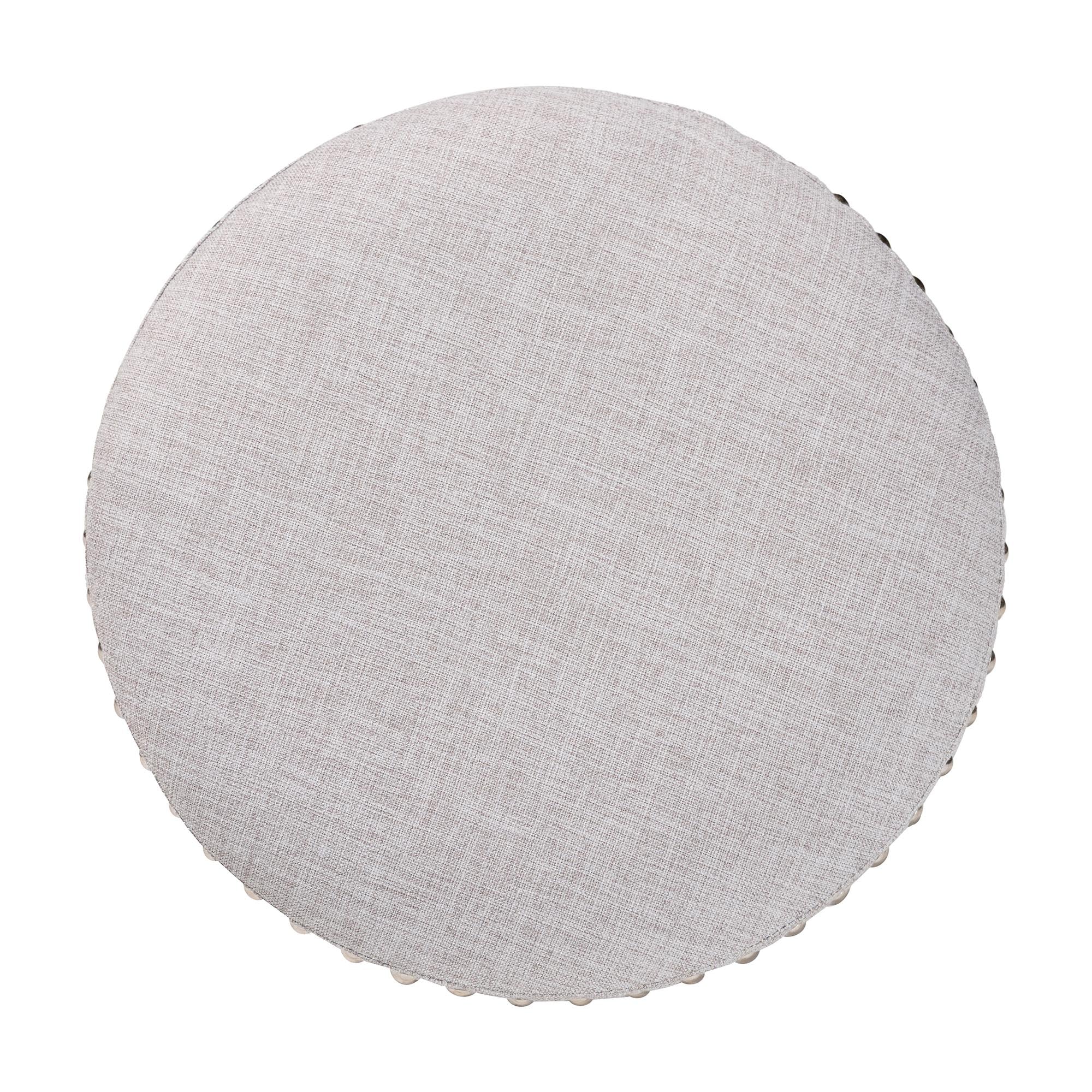 Rosine Modern and Contemporary Fabric Upholstered Nail Trim Ottoman
