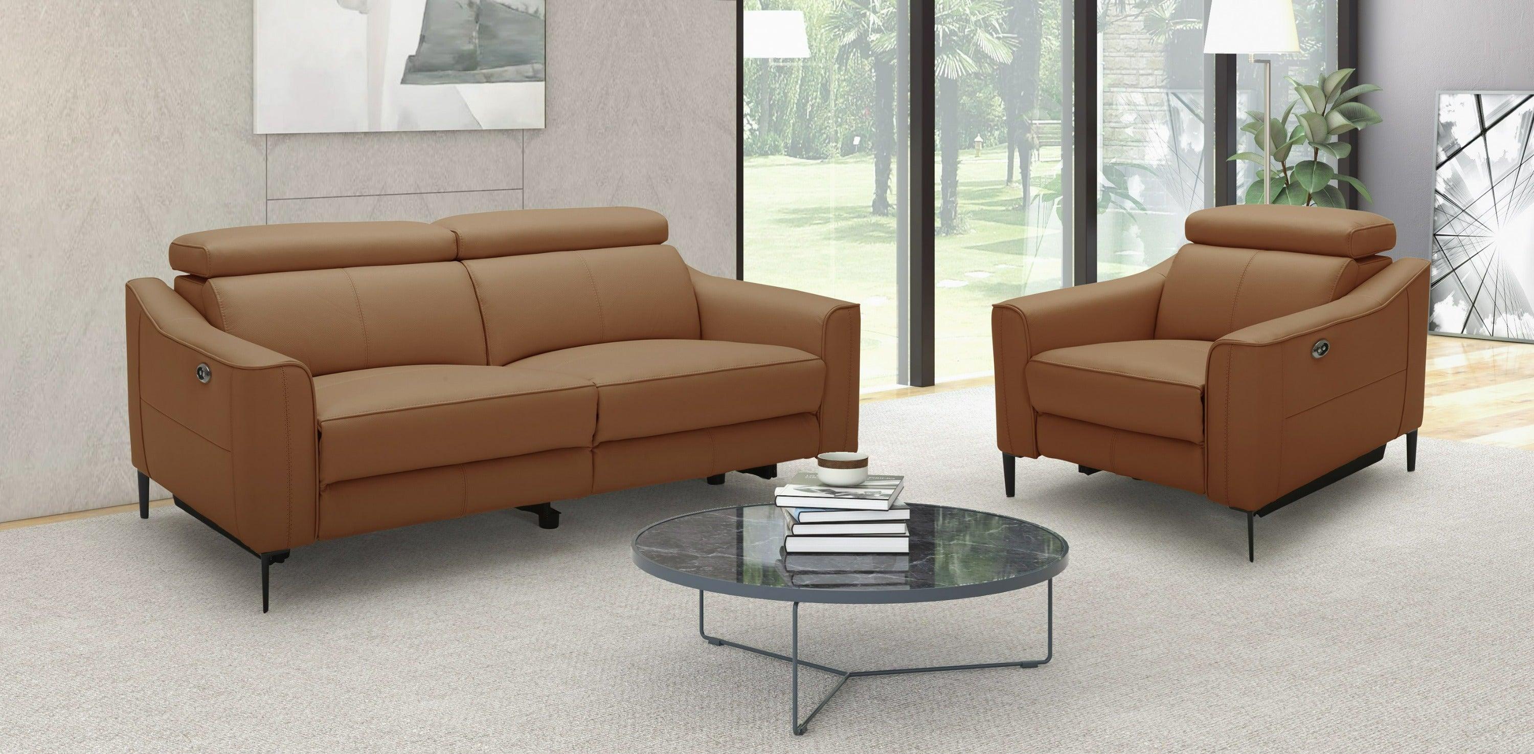 Eden Modern Leather Sofa With 2 Recliners