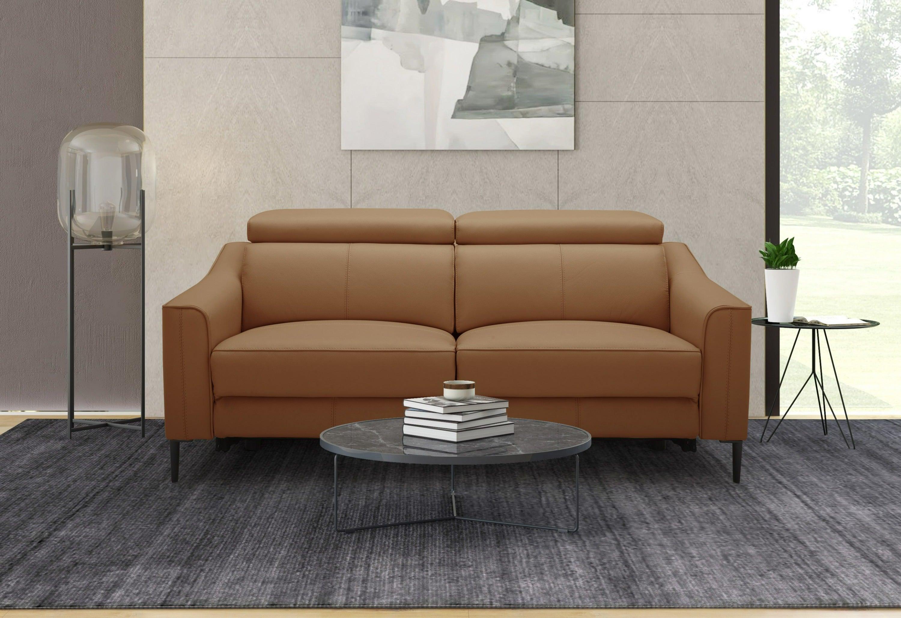 Eden Modern Leather Sofa With 2 Recliners