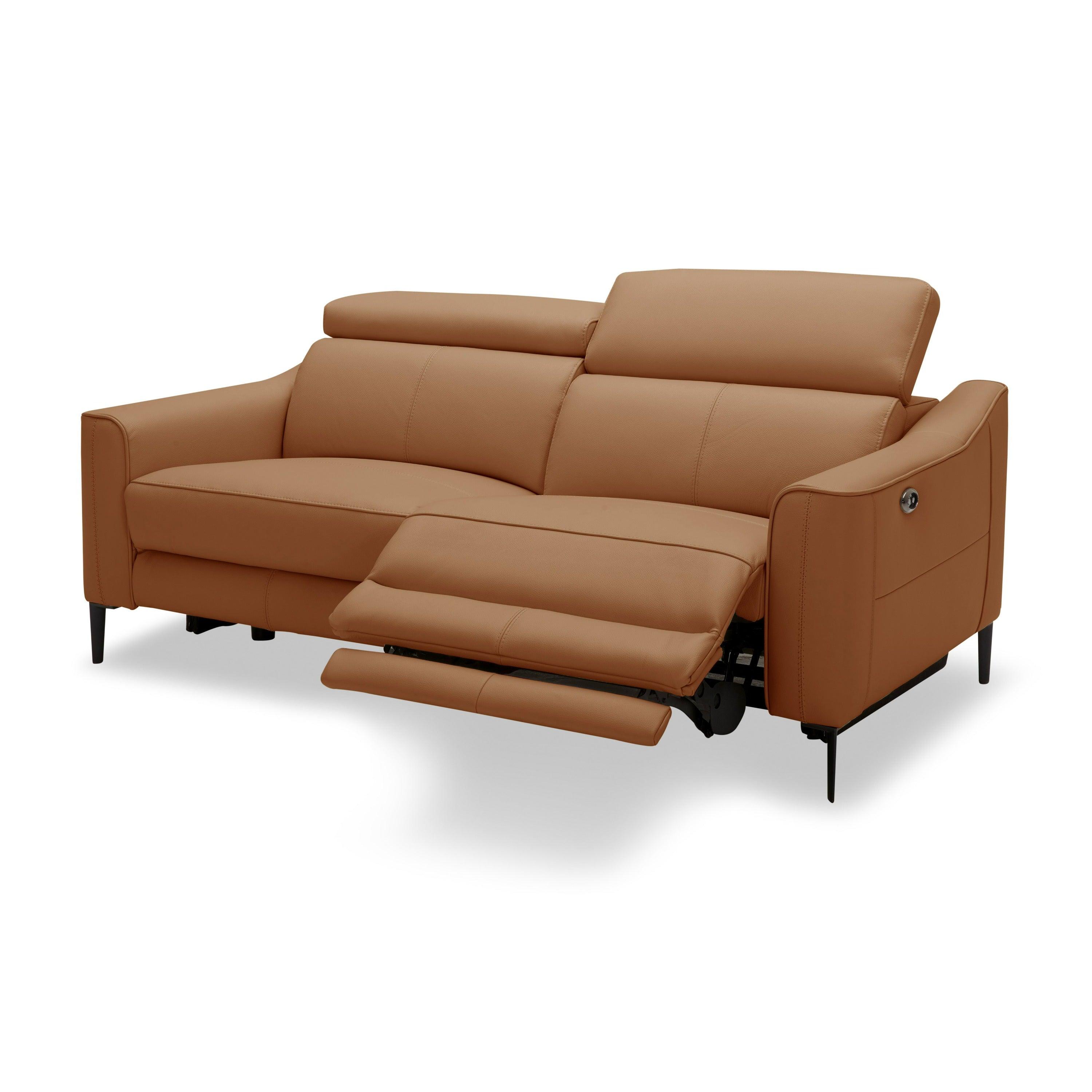 Eden Modern Leather Sofa With 2 Recliners
