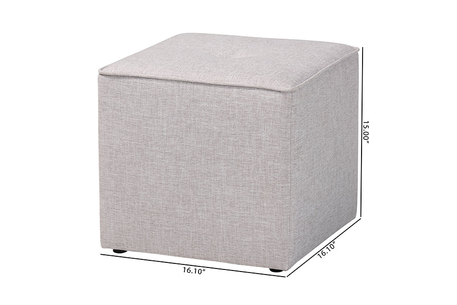 Corinne Modern and Contemporary Fabric Upholstered Ottoman
