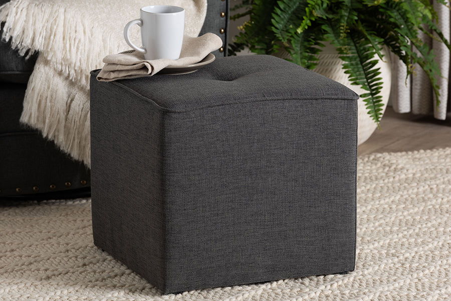 Corinne Modern and Contemporary Fabric Upholstered Ottoman