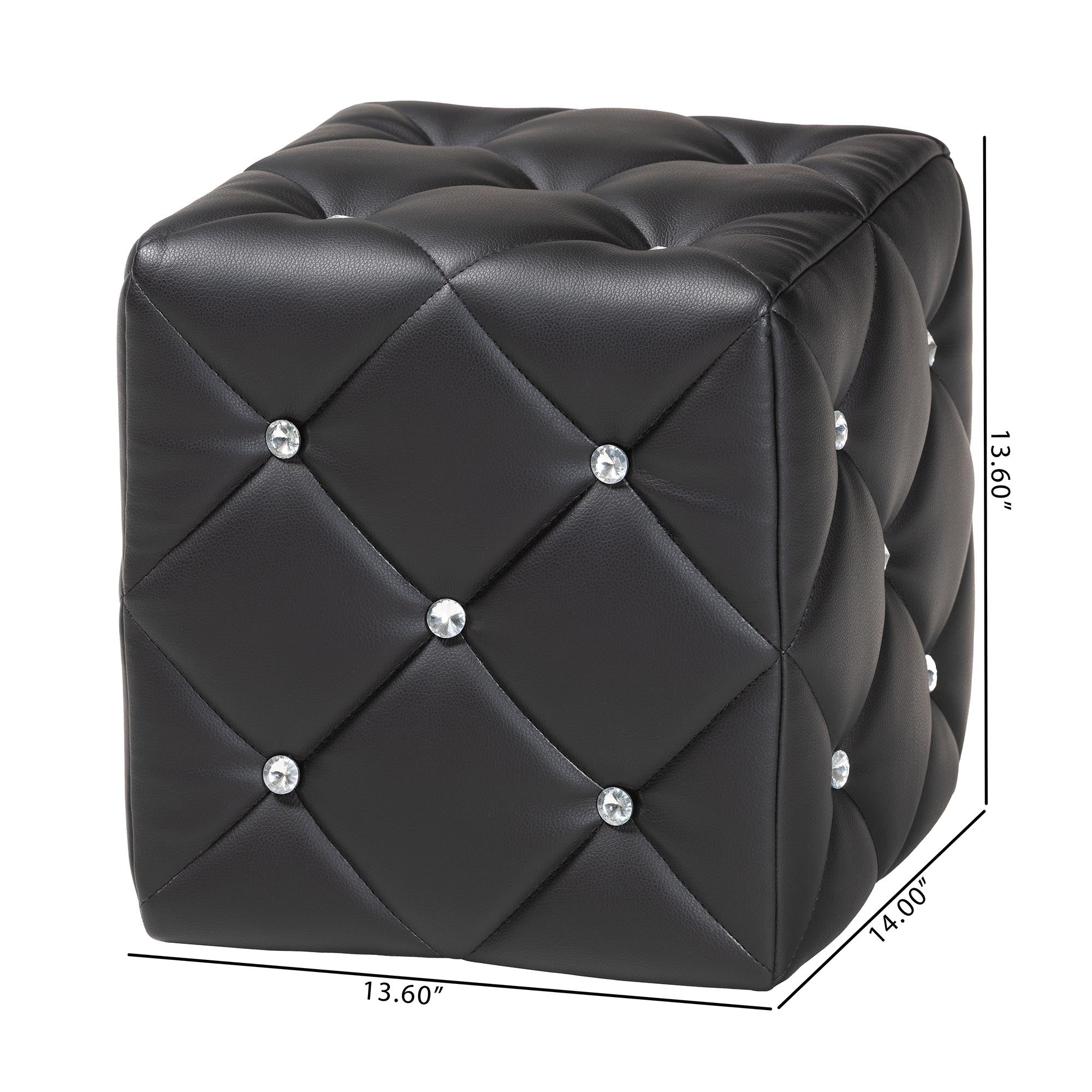 Stacey Modern and Contemporary Faux Leather Upholstered Ottoman