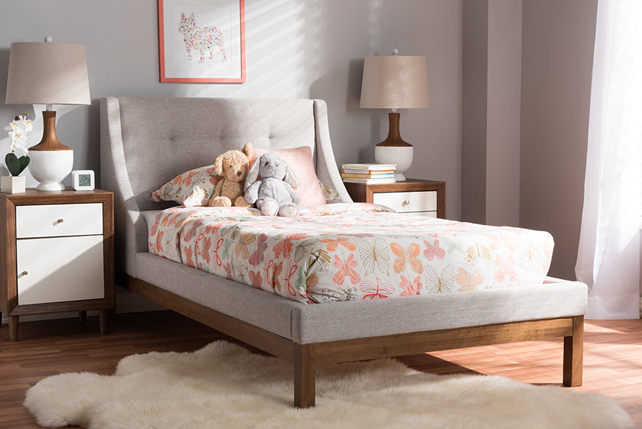 Louvain Modern and Contemporary Fabric Upholstered -Finished Sized Platform Bed