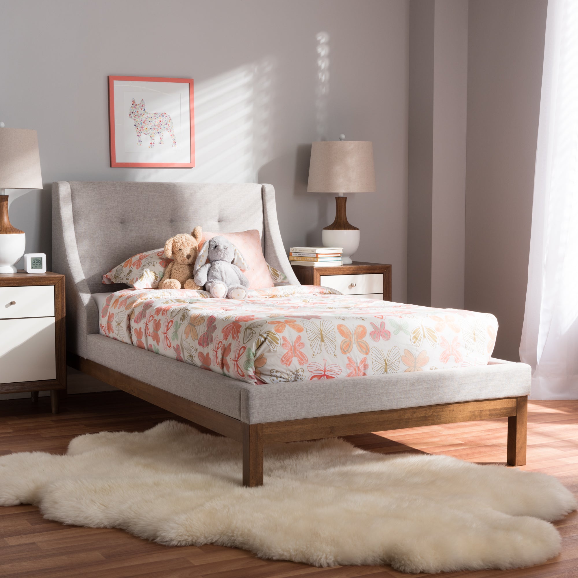 Louvain Modern and Contemporary Fabric Upholstered -Finished Sized Platform Bed