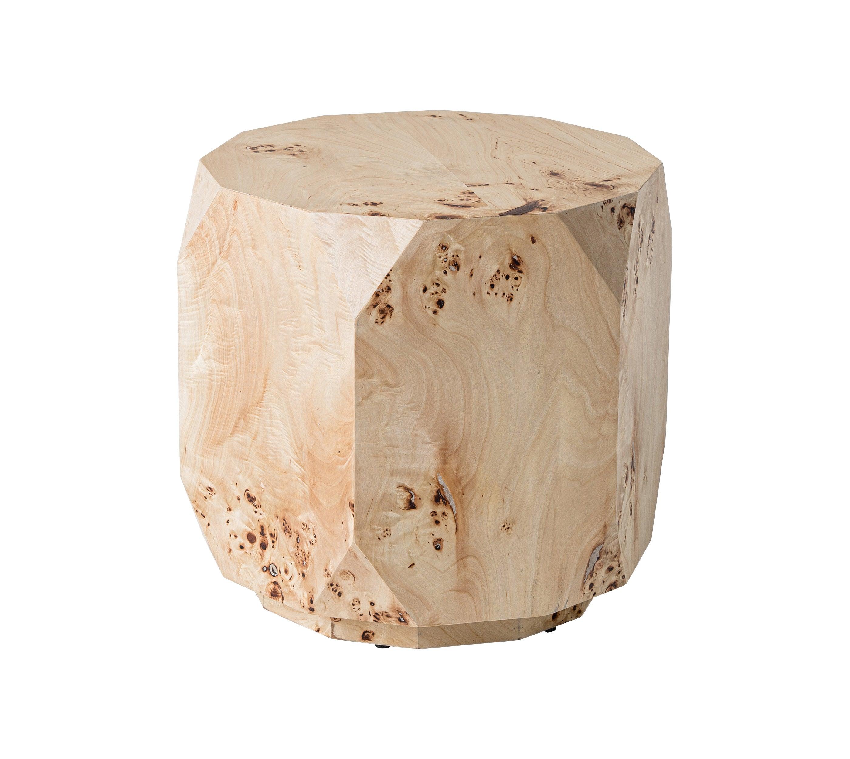 July Modern Mapa Burl Round End Table