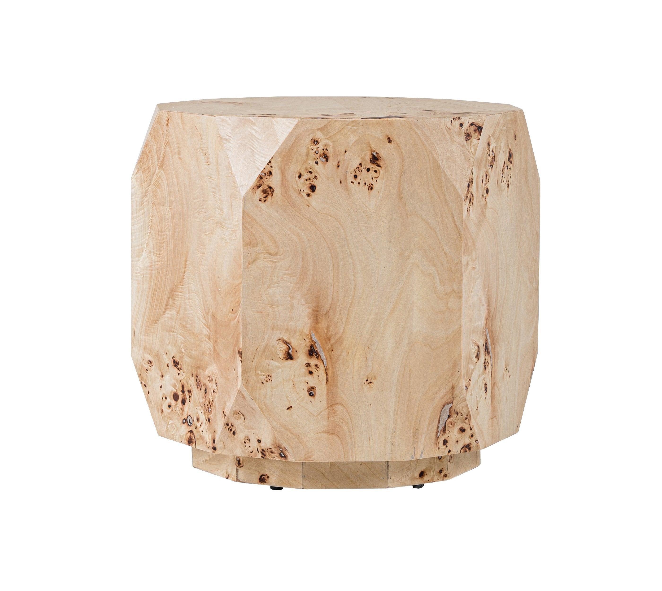 July Modern Mapa Burl Round End Table