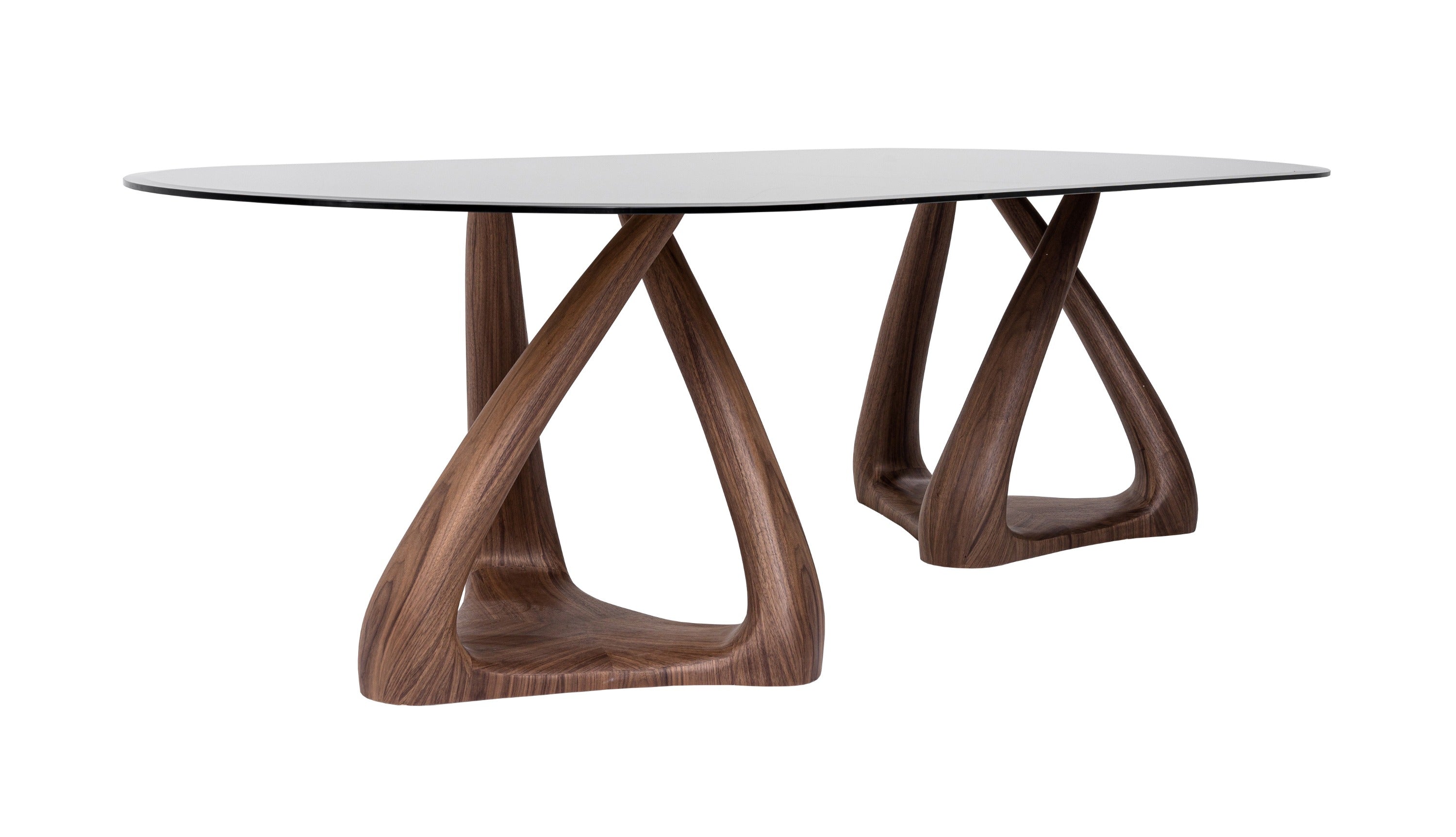 Christy Mid-Century Modern Glass and Oval Dining Table