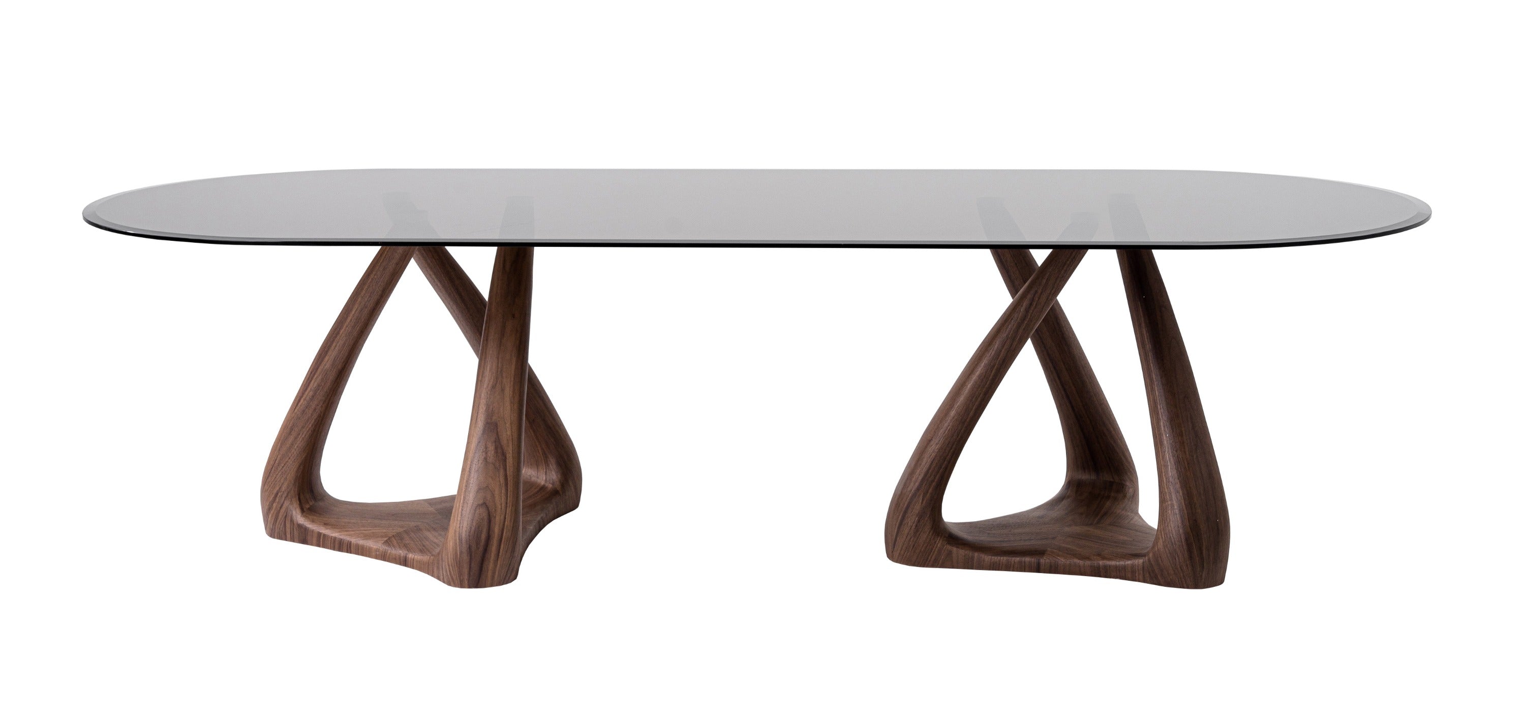Christy Mid-Century Modern Glass and Oval Dining Table