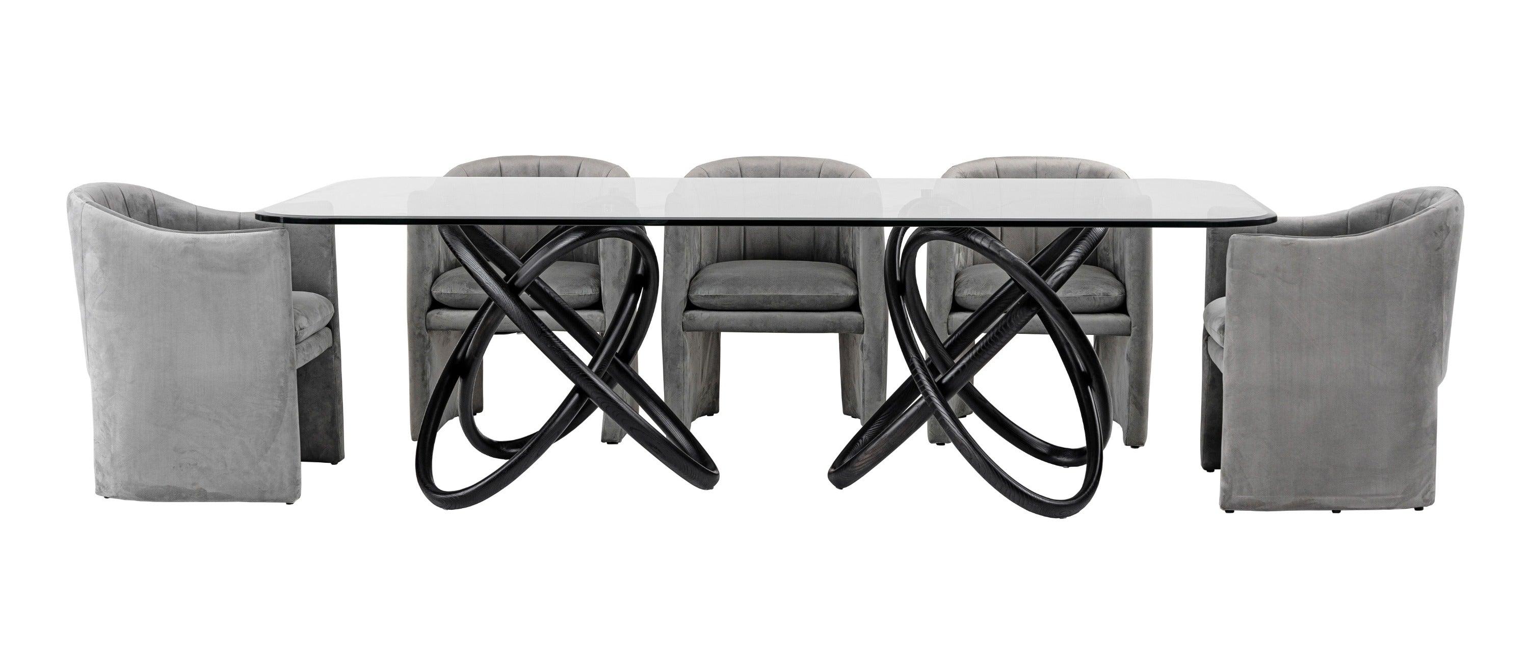 Mason Modern Glass & Ash Dining Table