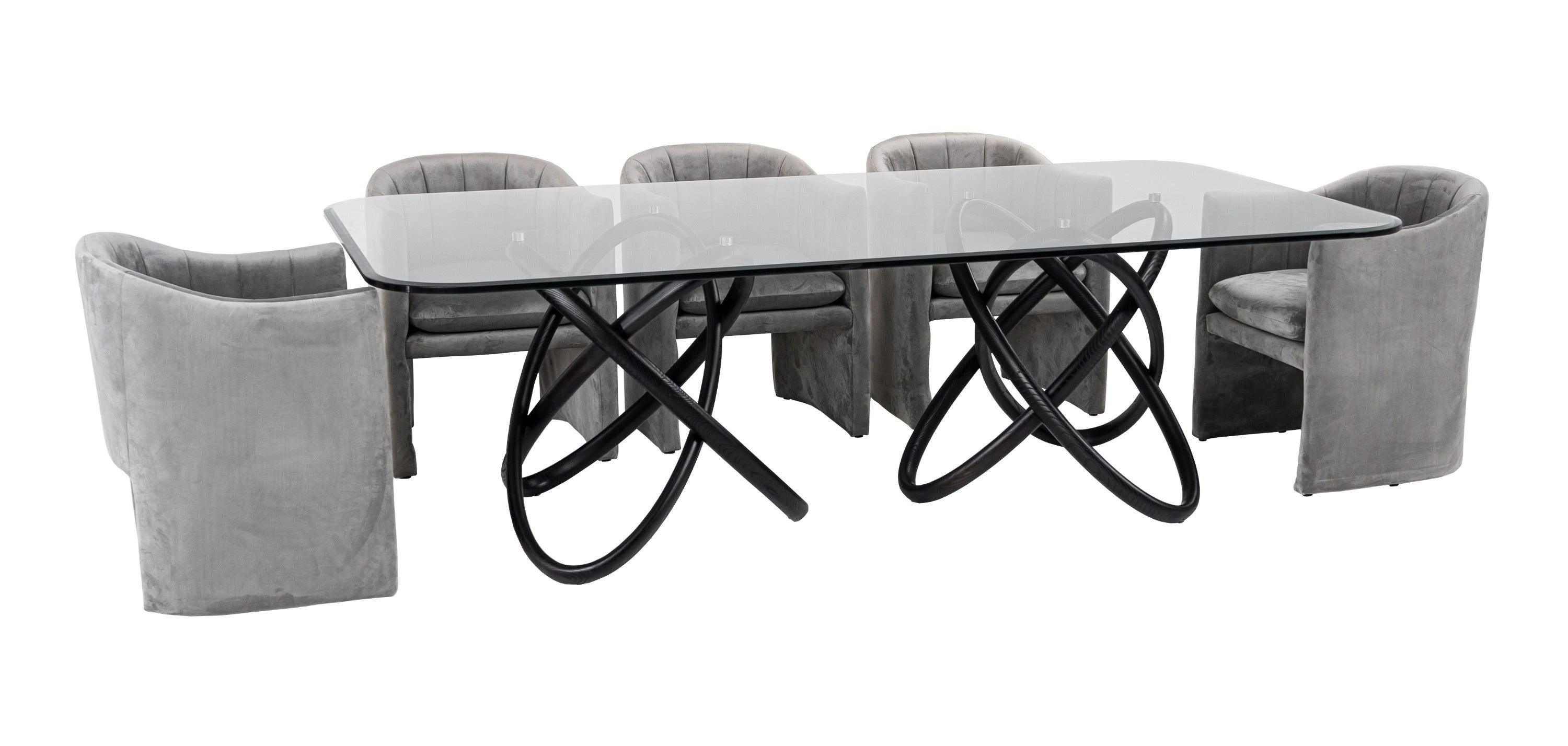 Mason Modern Glass & Ash Dining Table