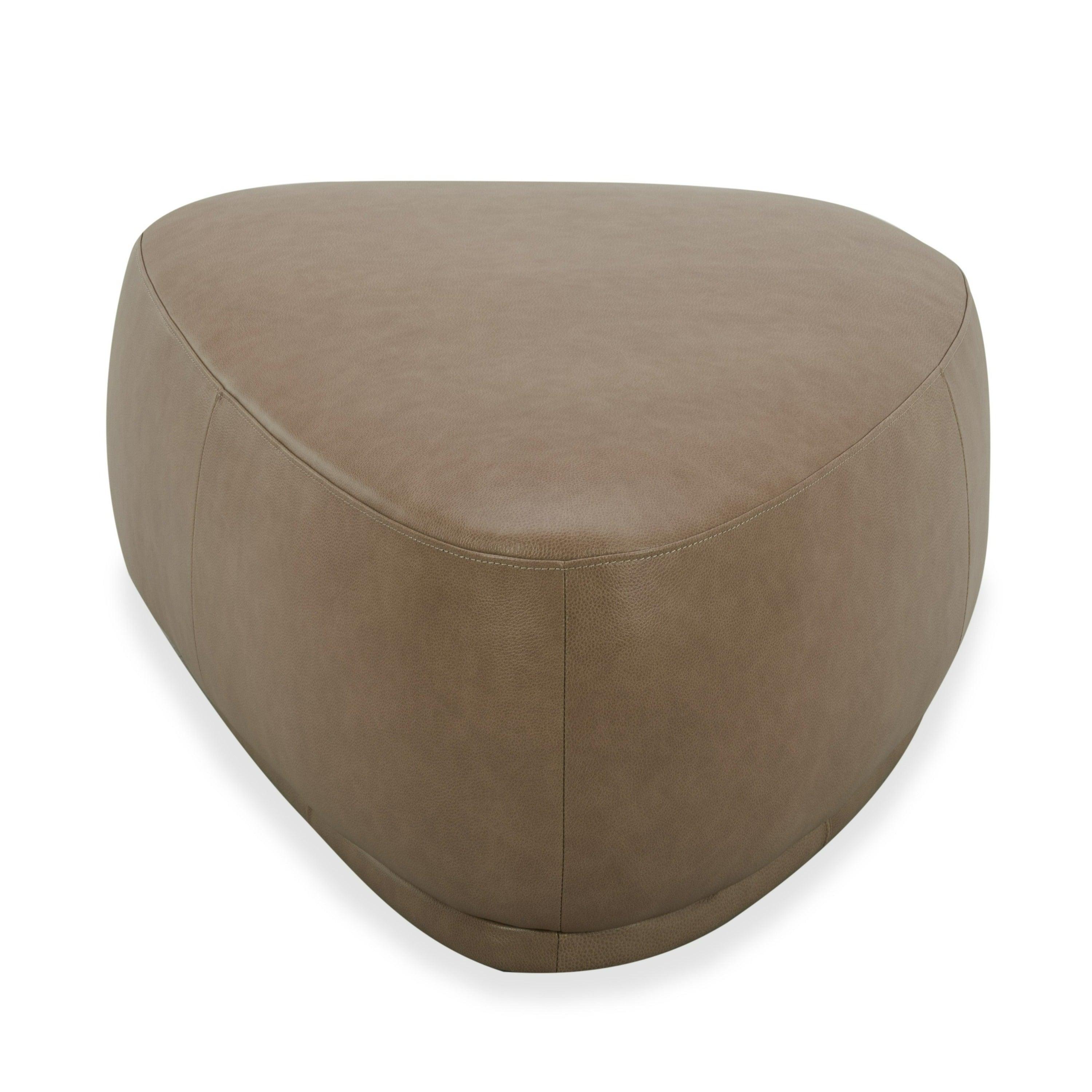 Divani Casa Kinsey Modern Leather Large River Rock Ottoman
