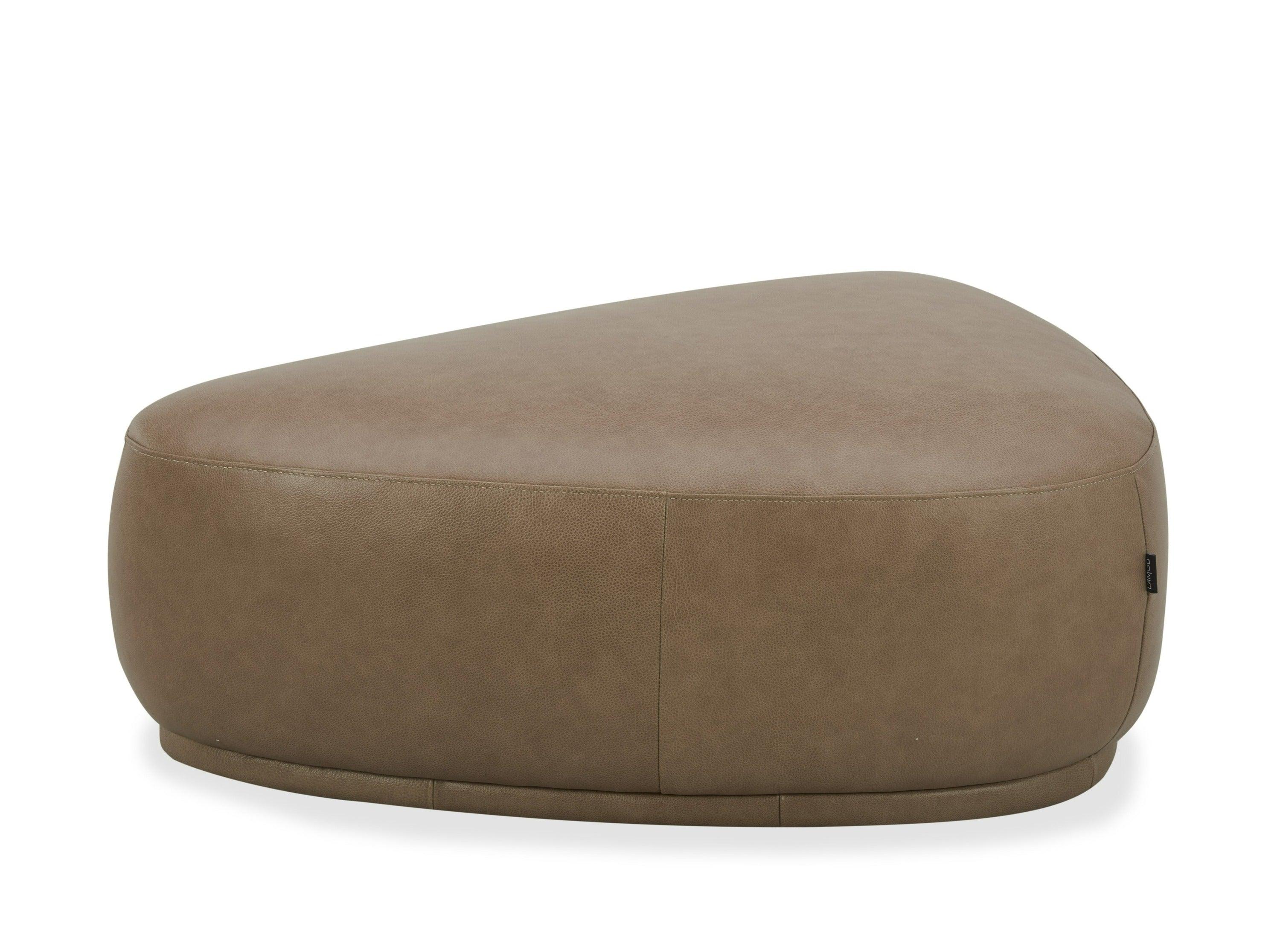 Divani Casa Kinsey Modern Leather Large River Rock Ottoman