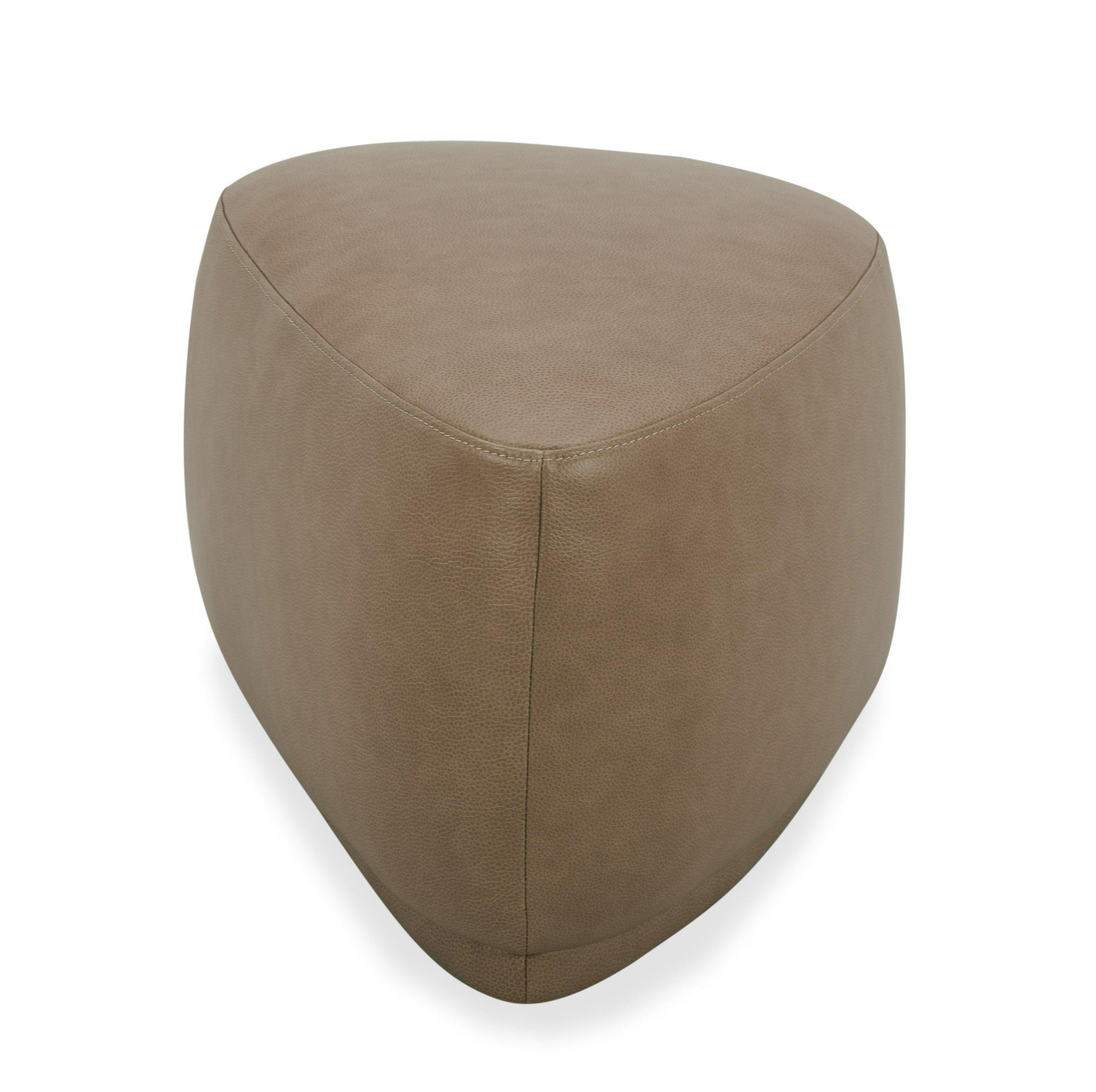 Divani Casa Kinsey Modern Leather Small River Rock Ottoman