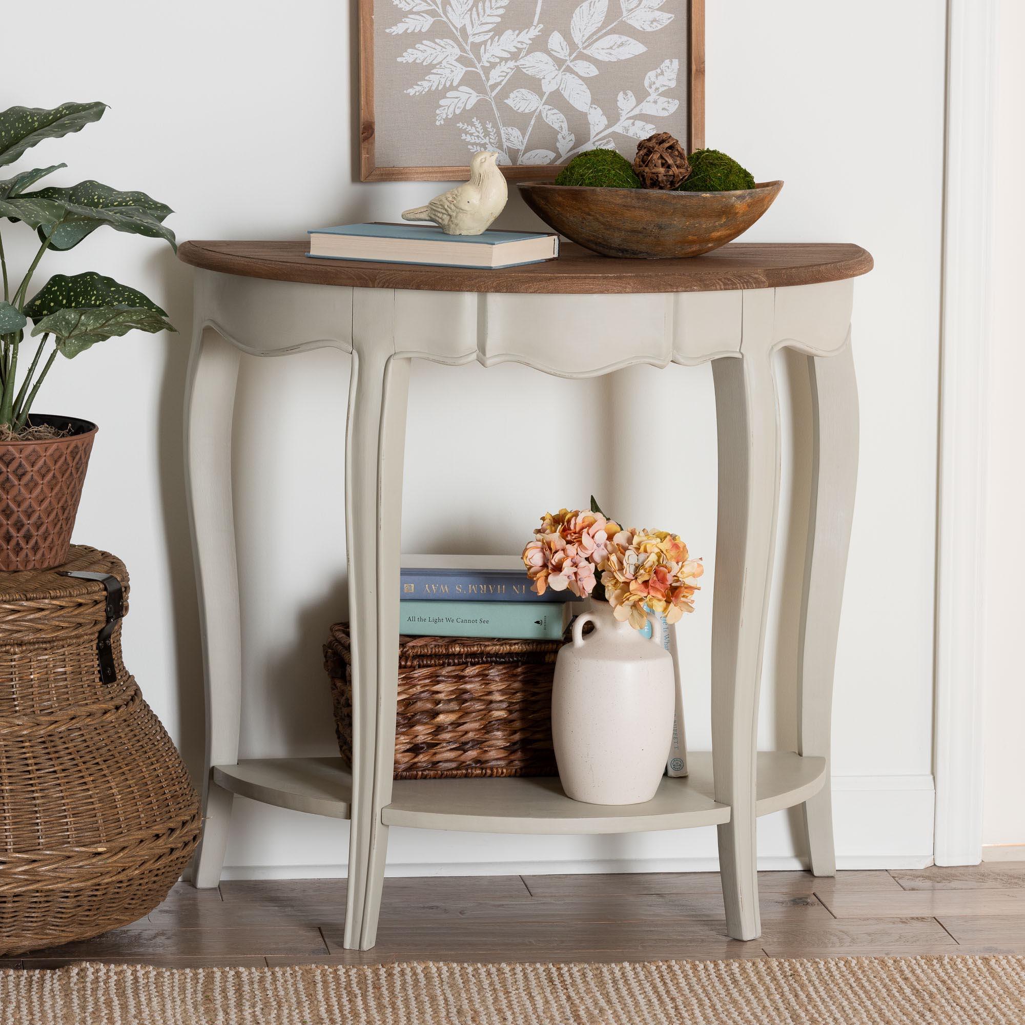 Cordelia Country Cottage Farmhouse ish and Finished Console Table