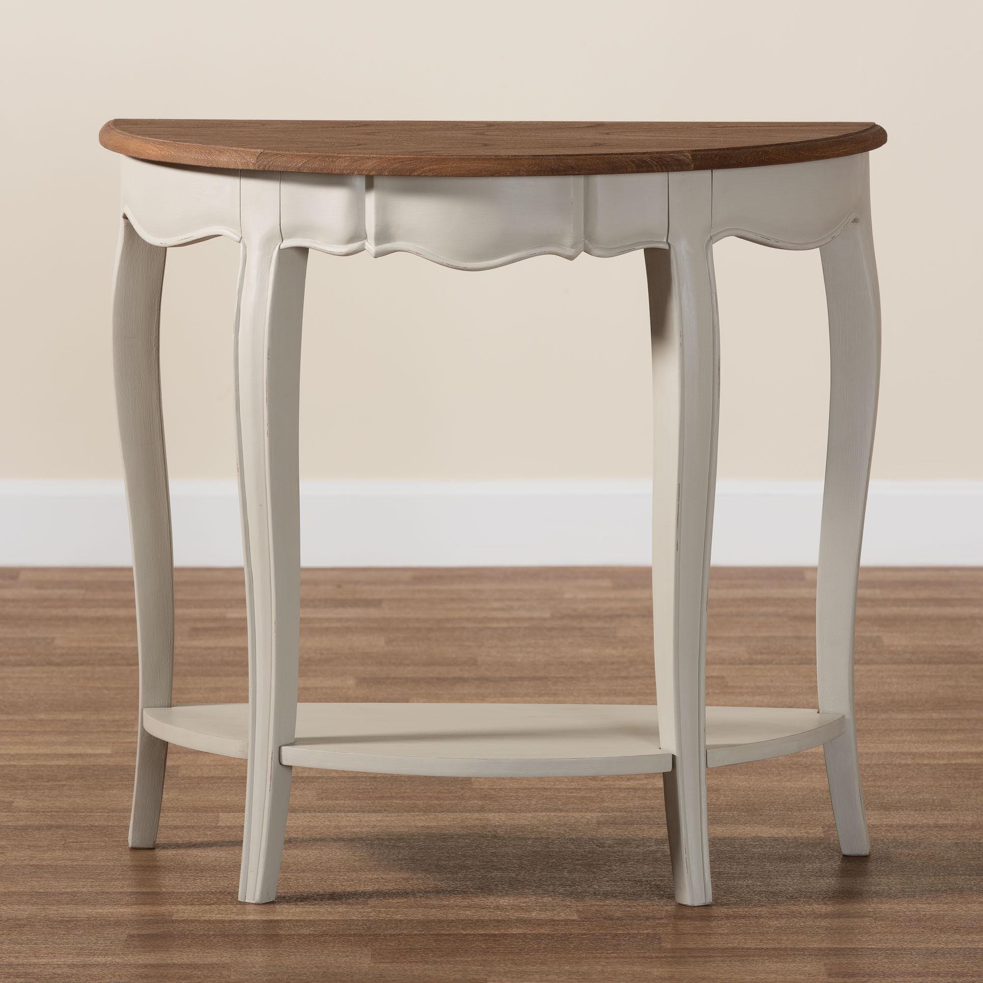 Cordelia Country Cottage Farmhouse ish and Finished Console Table