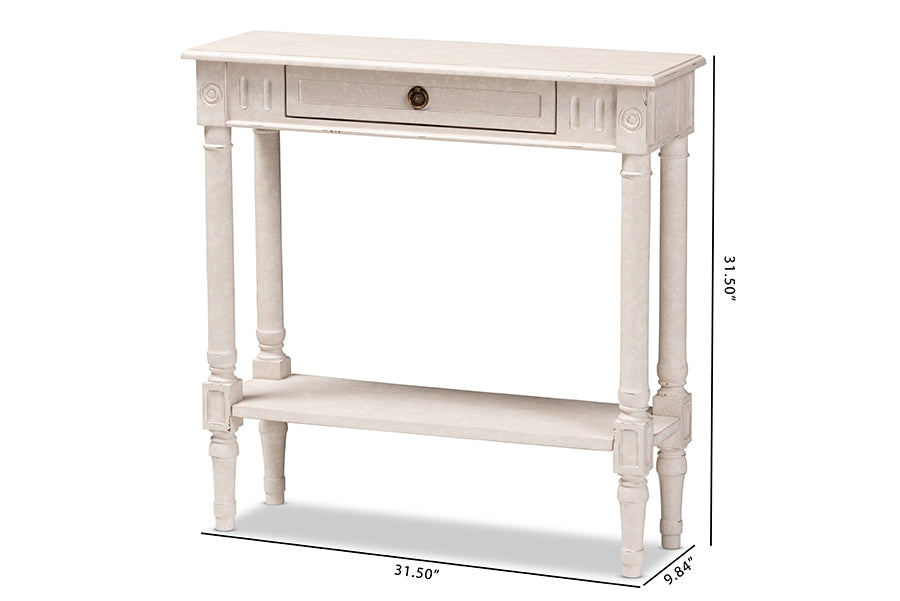 Ariella Country Cottage Farmhouse 1-Drawer Console Table